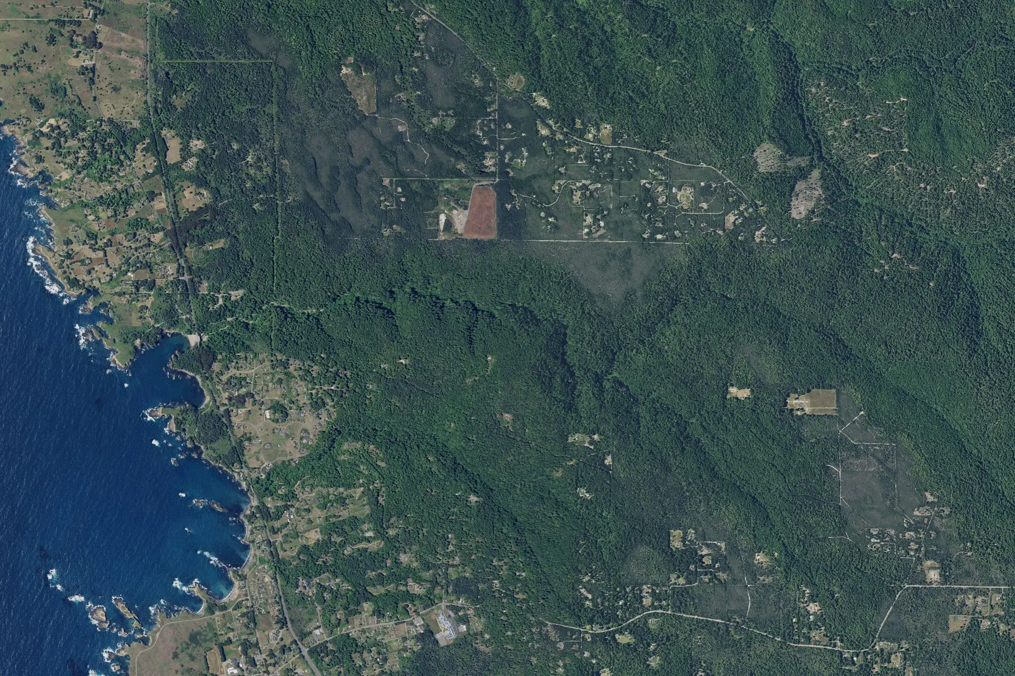 Aerial view of Russian Gulch State Park