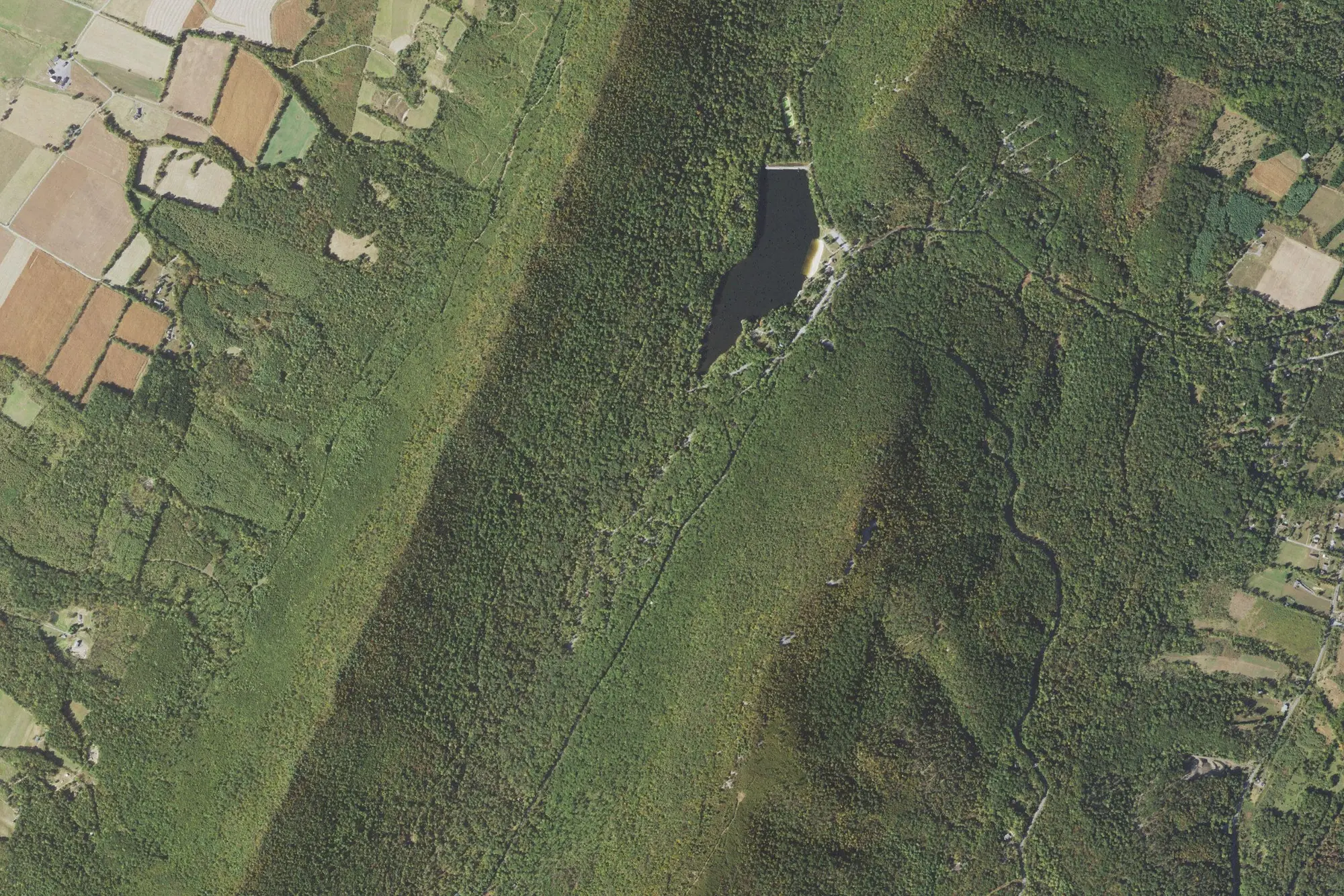 Aerial view of Cowans Gap State Park