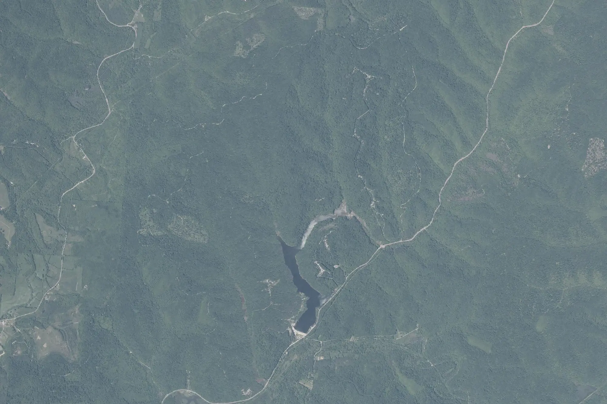 Aerial view of Lake Hope State Park