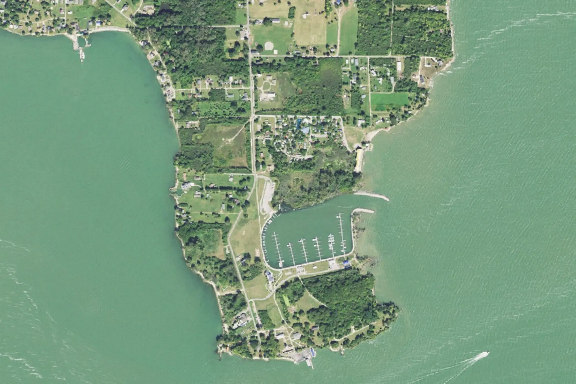 Aerial view of Middle Bass Island State Park