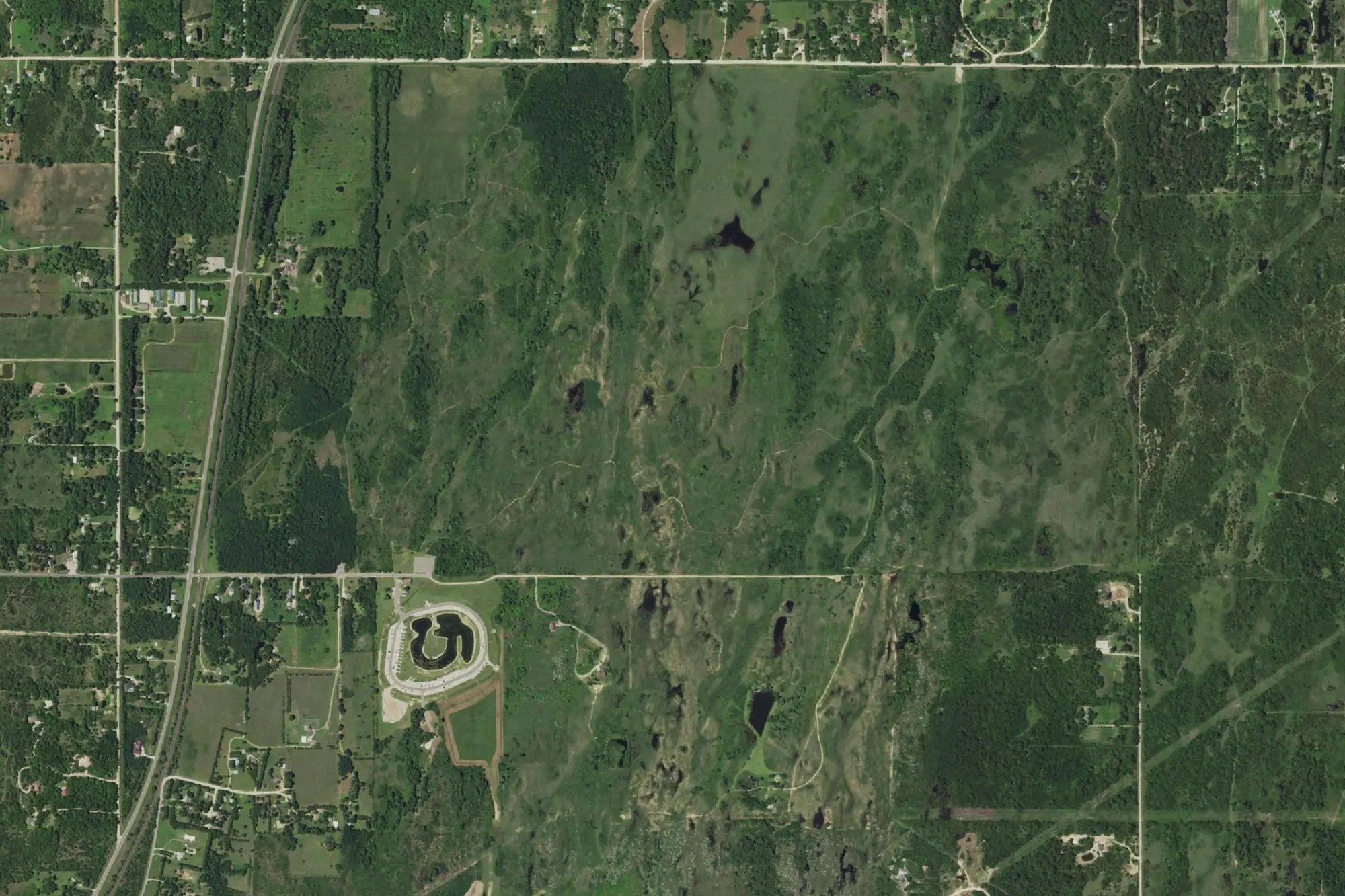 Aerial view of Sandhills State Park