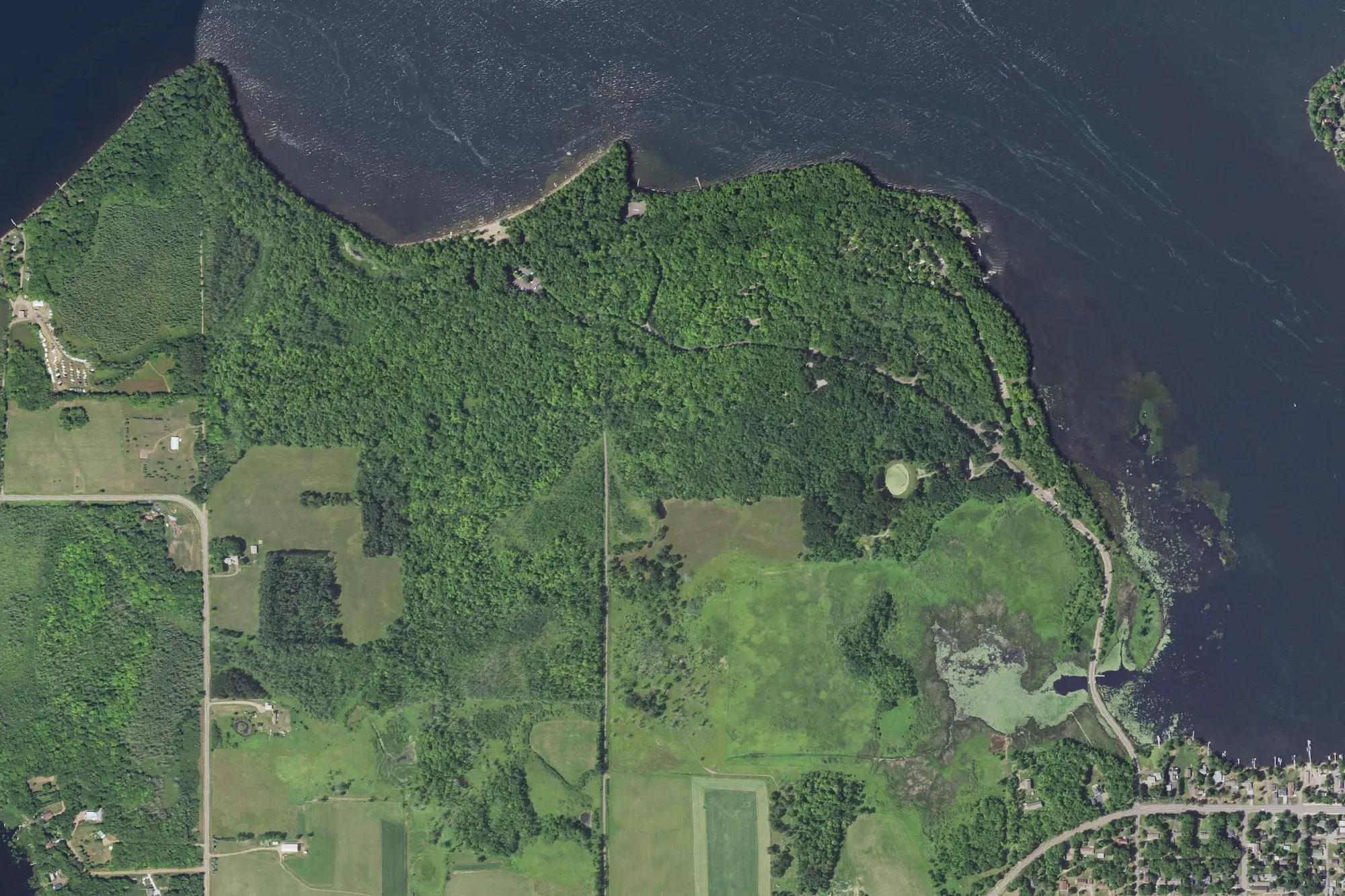 Aerial view of Father Hennepin State Park