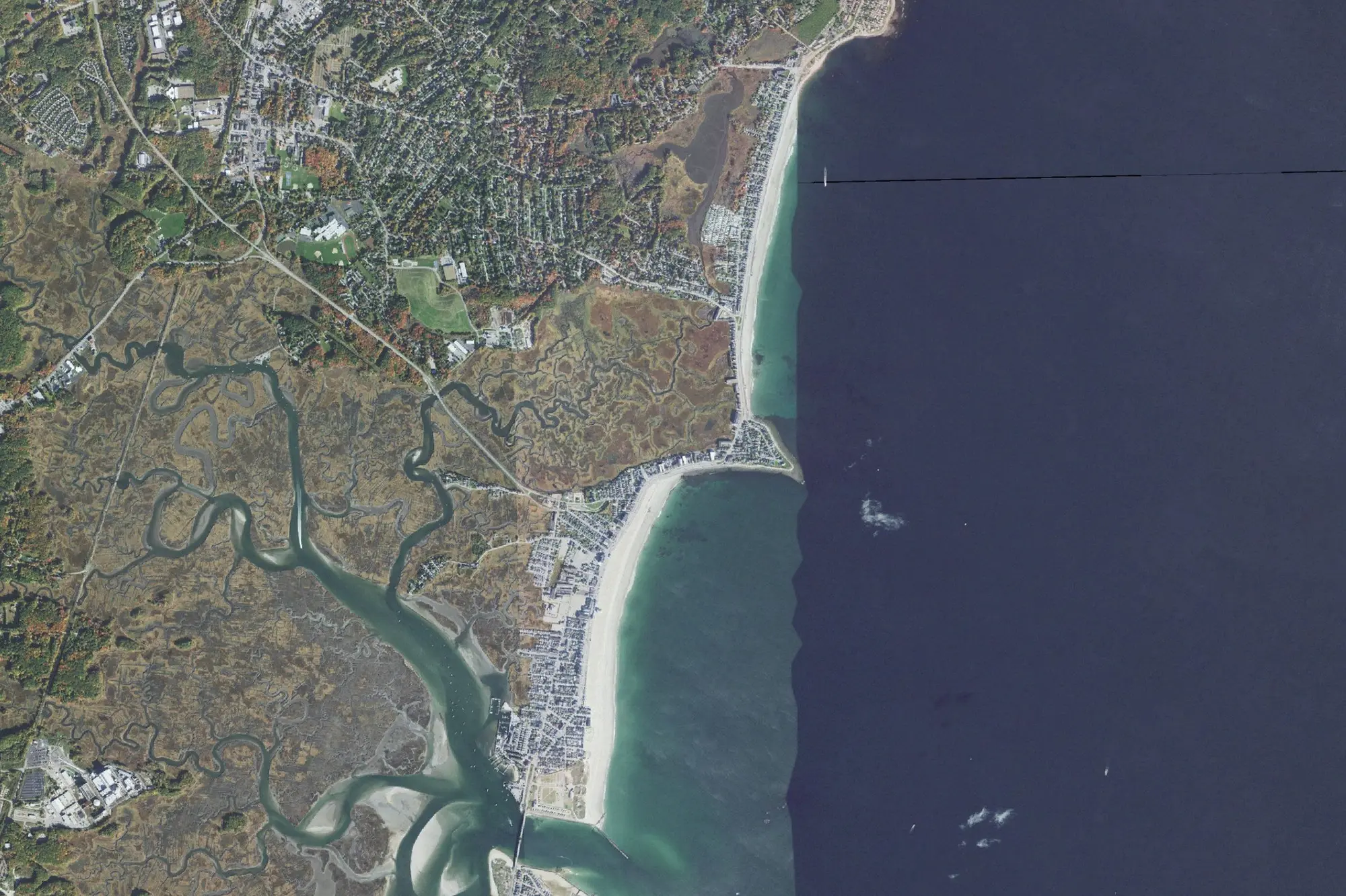 Aerial view of Hampton Beach State Park