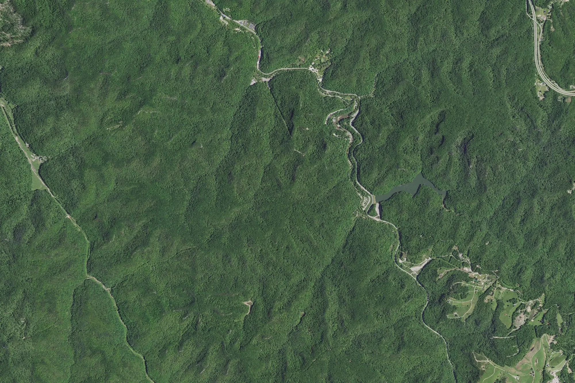 Aerial view of Natural Bridge State Resort Park