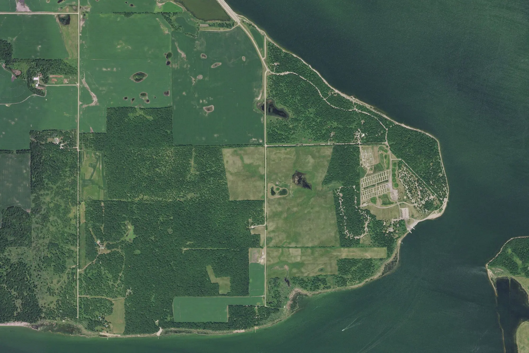Aerial view of Grahams Island State Park