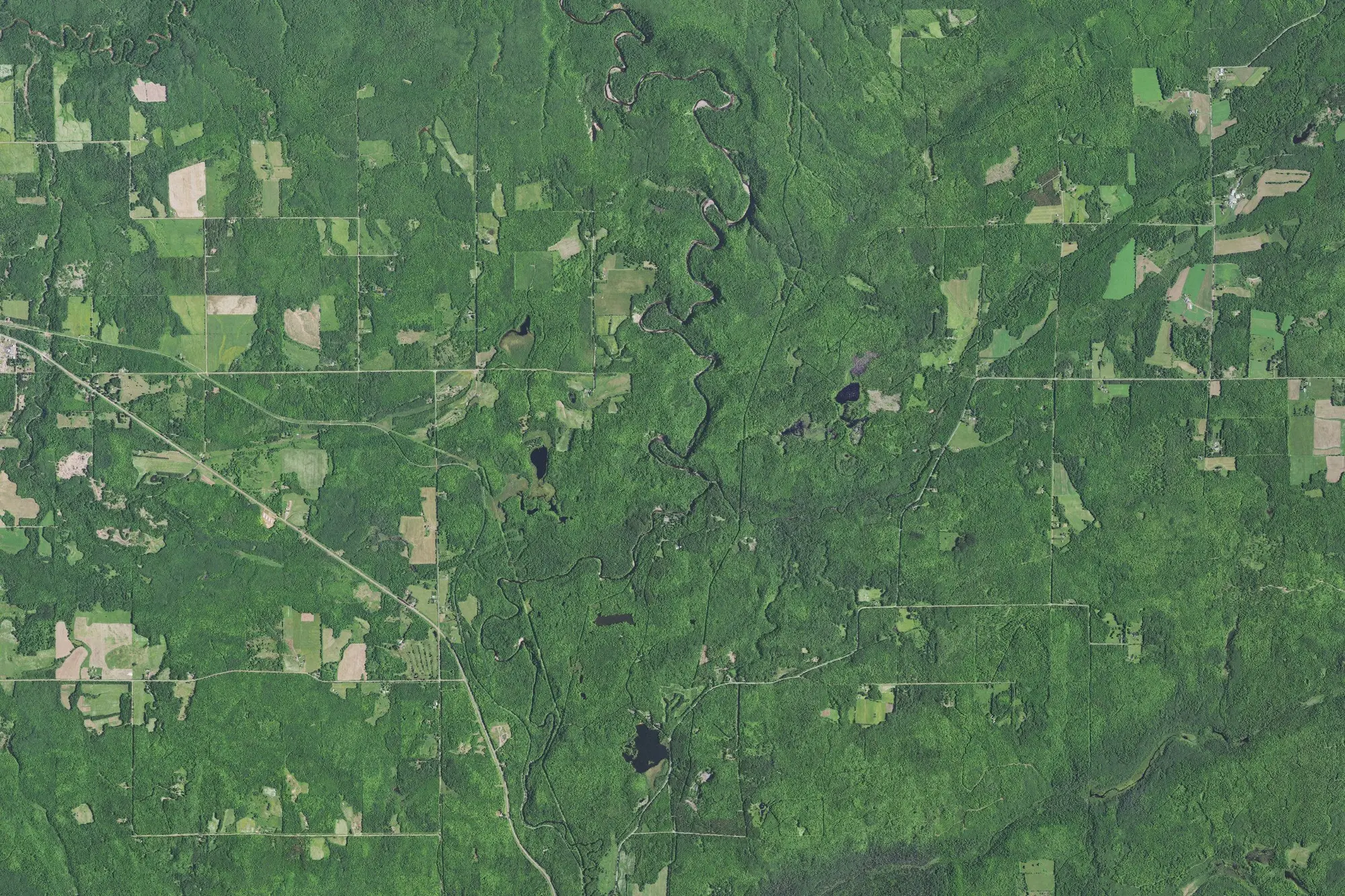 Aerial view of Copper Falls State Park