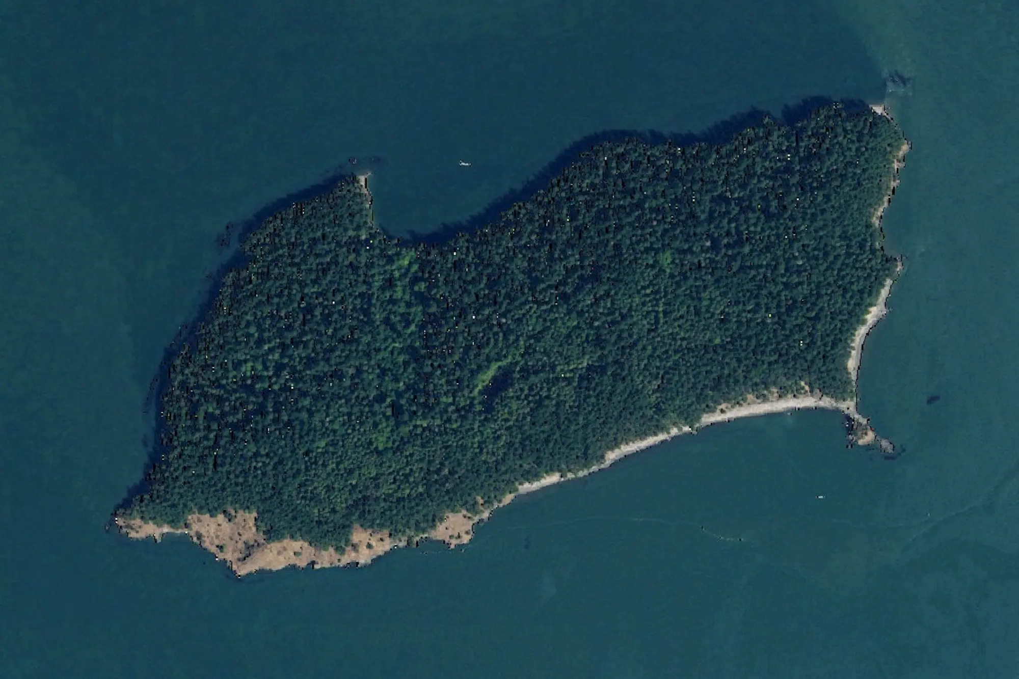 Aerial view of Hope Island (Skagit) Marine State Park