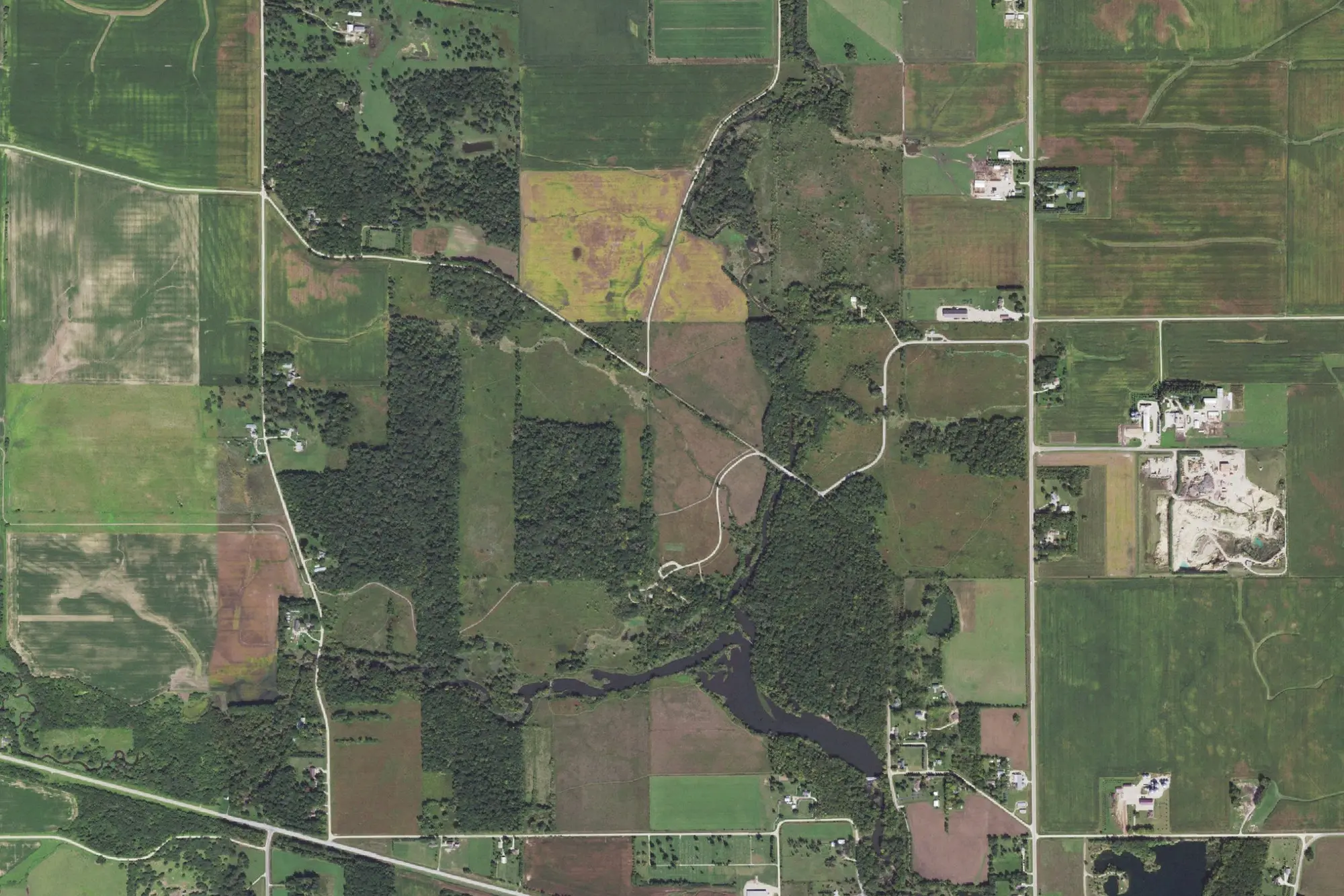 Aerial view of Lake Louise State Park