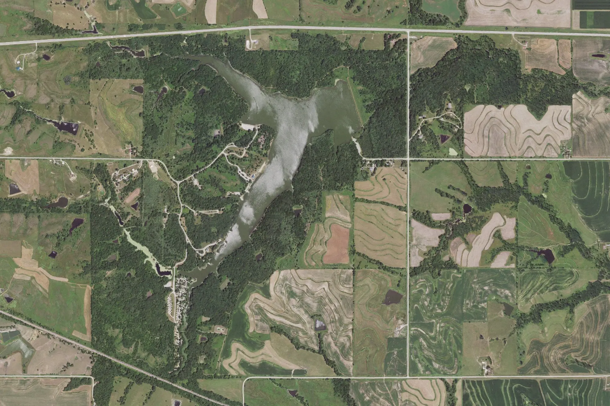 Aerial view of Viking Lake State Park