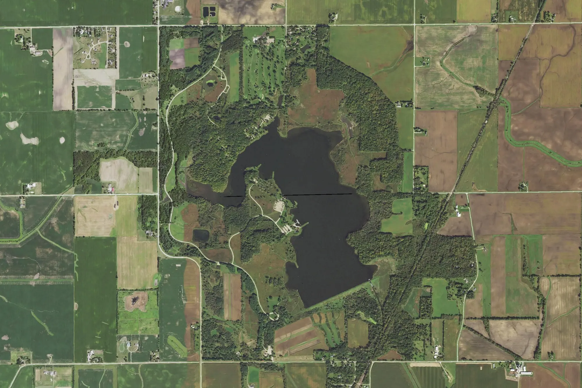 Aerial view of Shabbona Lake State Park