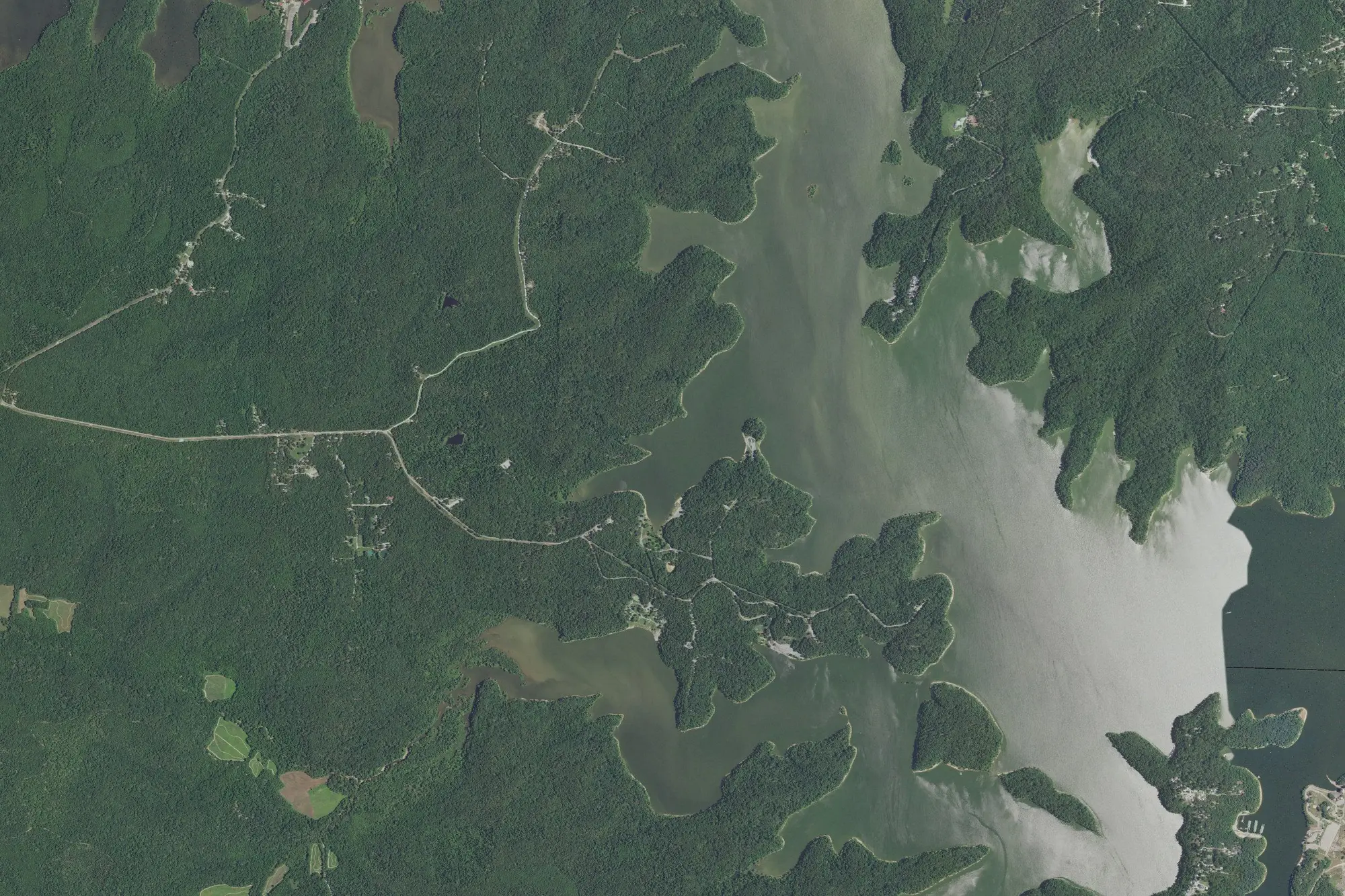 Aerial view of Lake Wappappello State Park