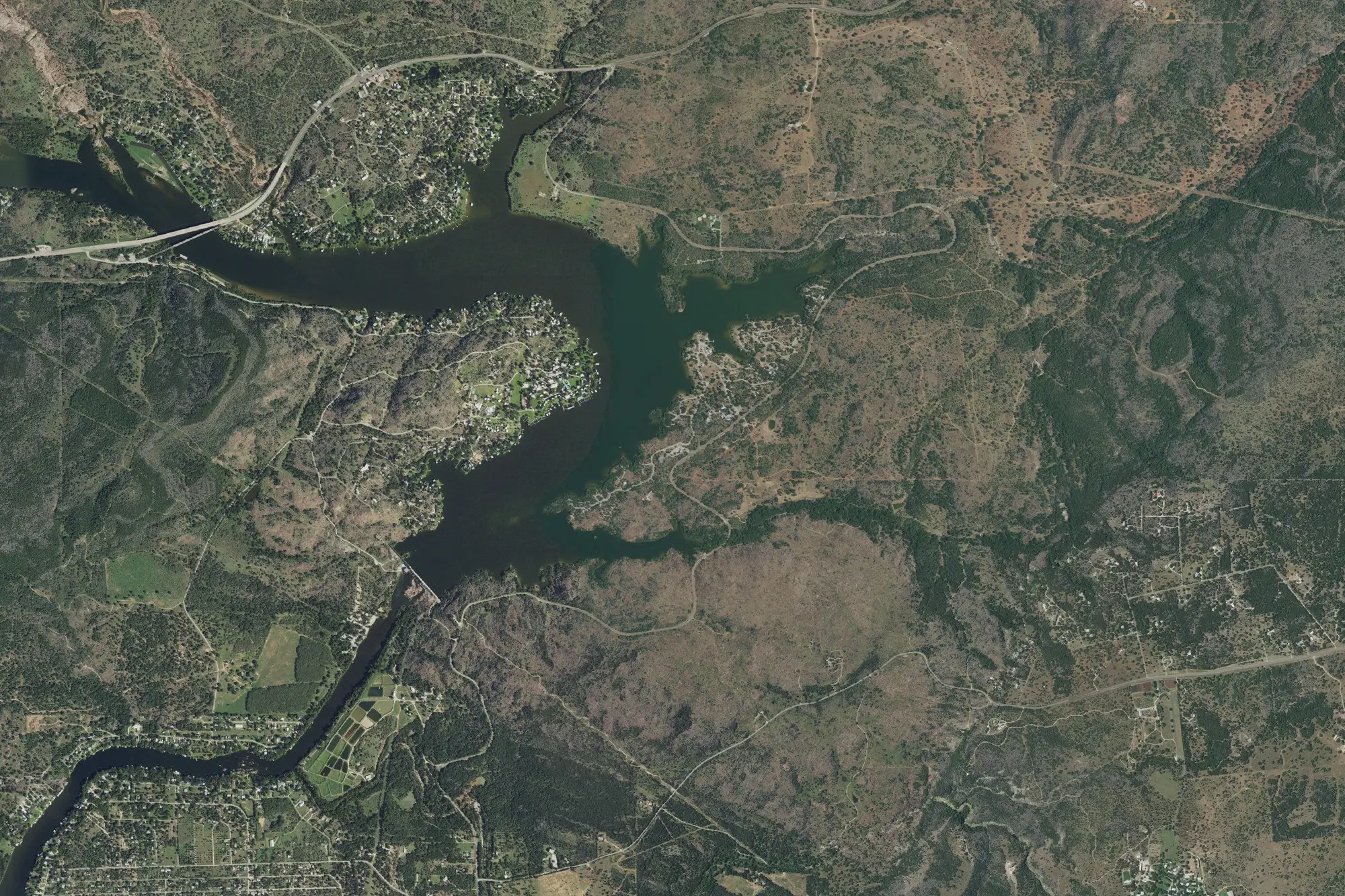 Aerial view of Inks Lake State Park