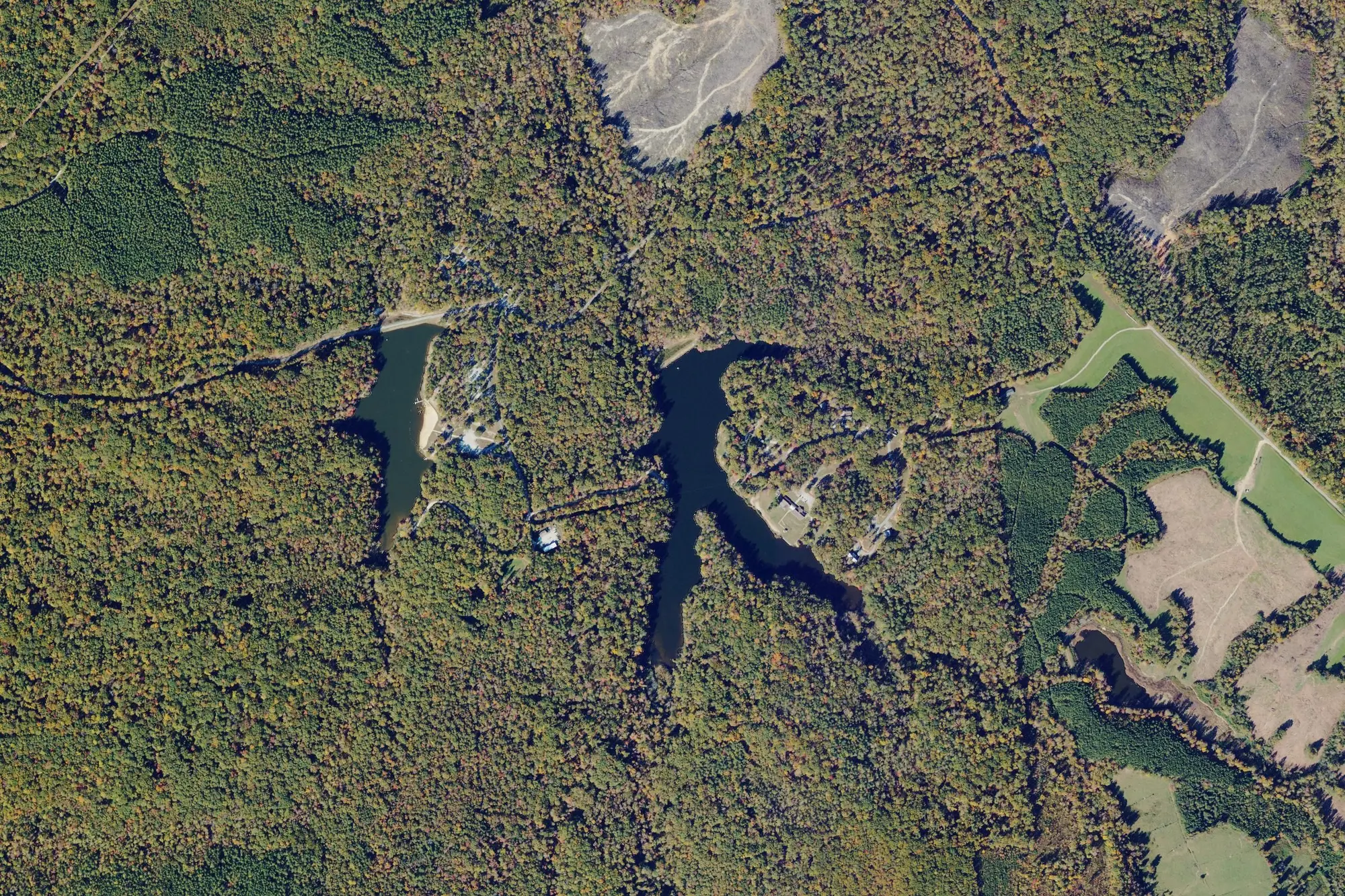 Aerial view of Twin Lakes State Park