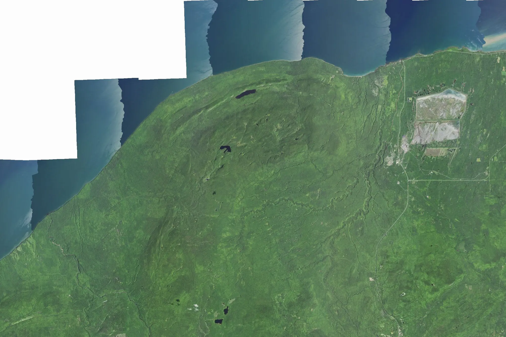 Aerial view of Porcupine Mountains Wilderness State Park
