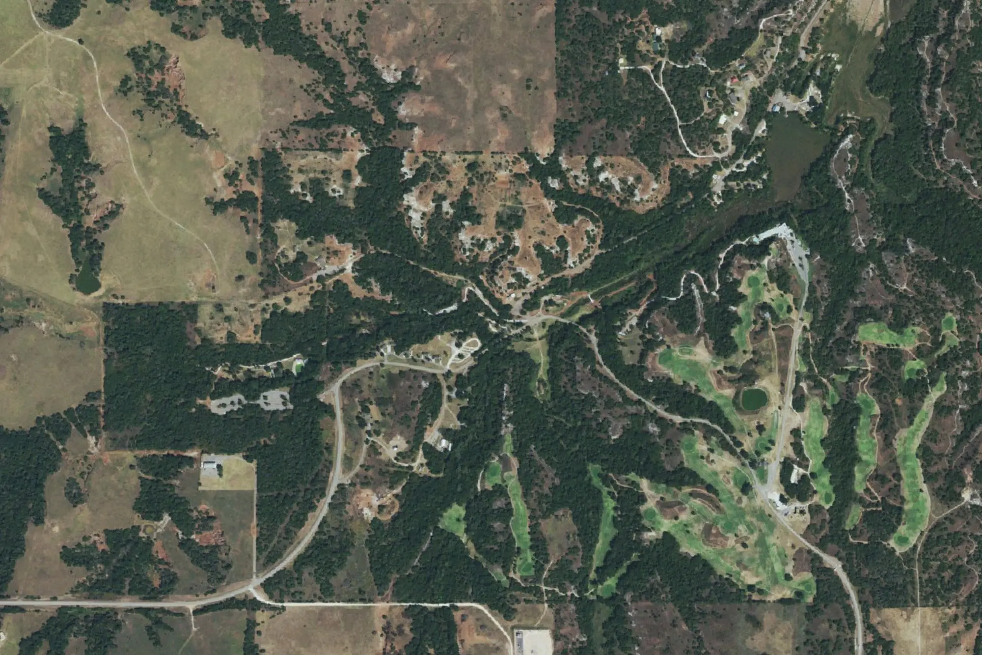 Aerial view of Roman Nose State Resort Park