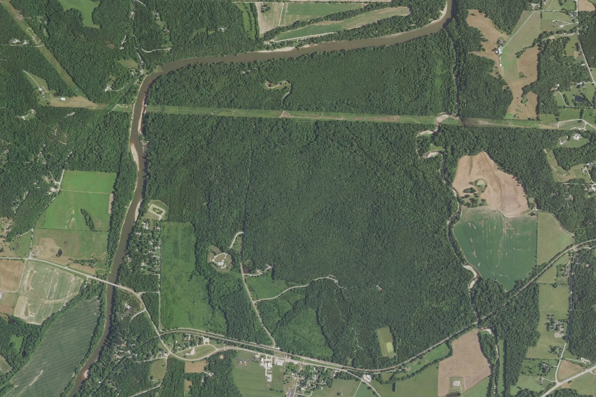 Aerial view of Robertsville State Park
