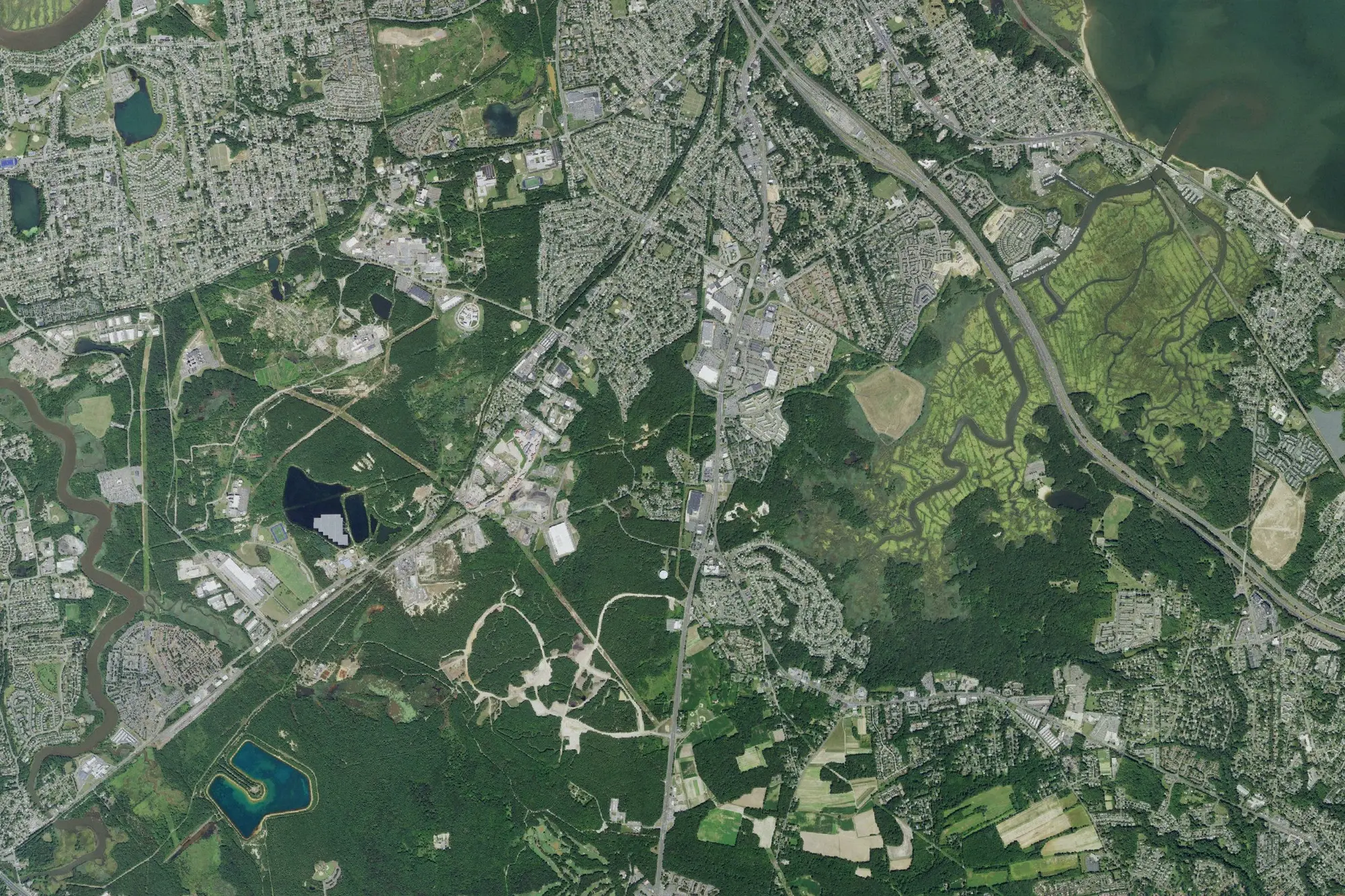 Aerial view of Cheesequake State Park