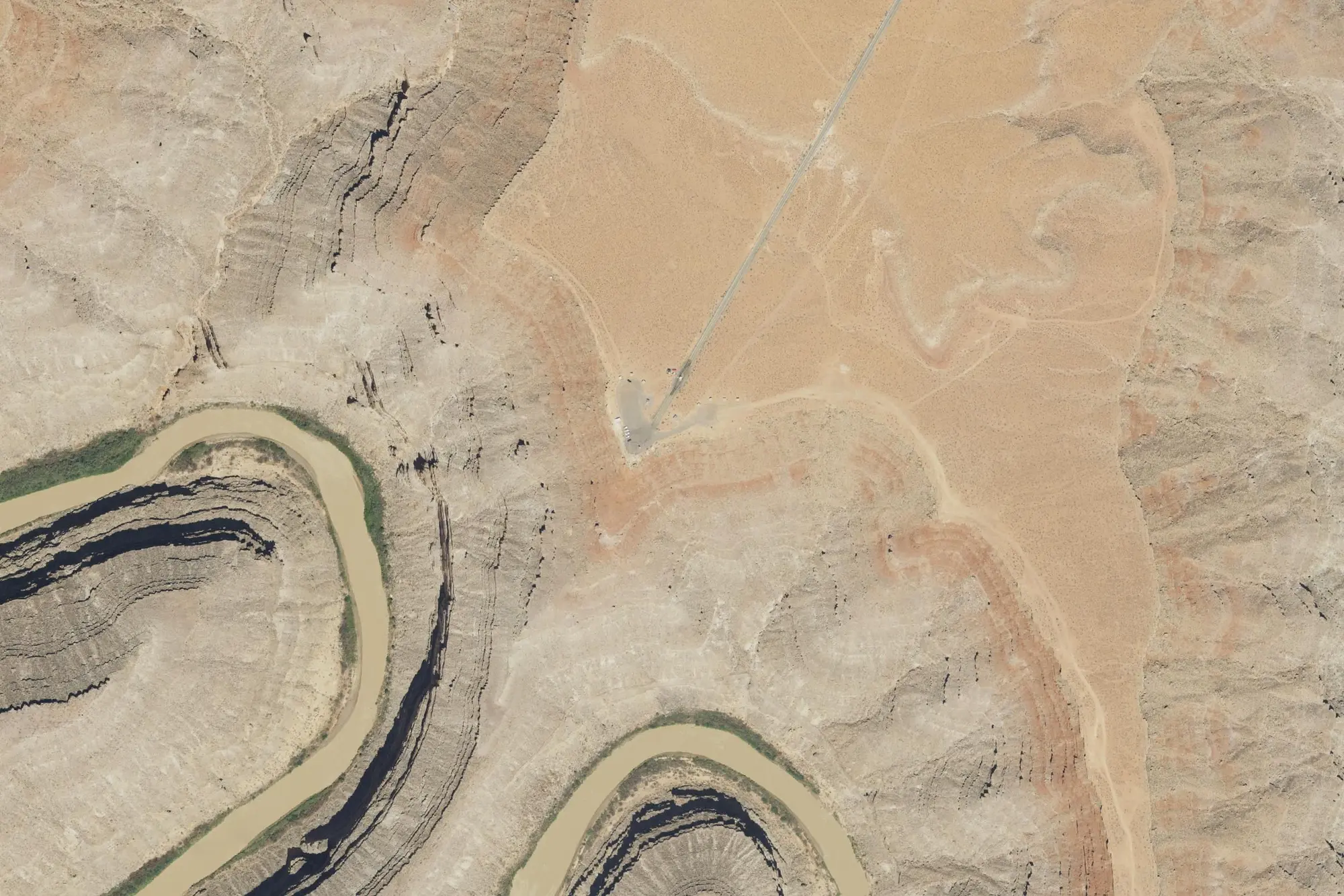 Aerial view of Goosenecks State Park