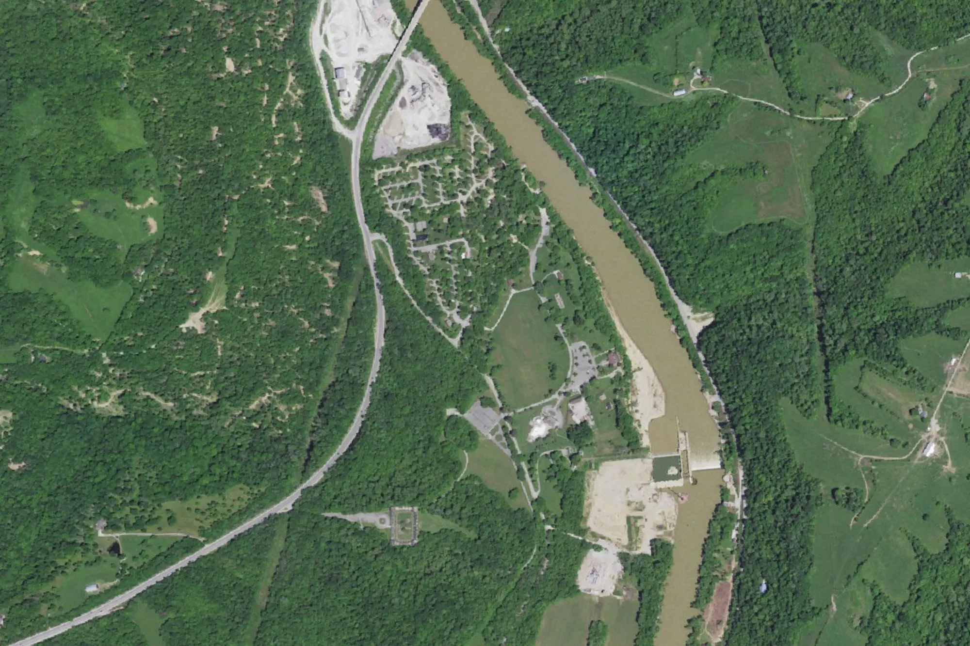 Aerial view of Fort Boonesborough State Park
