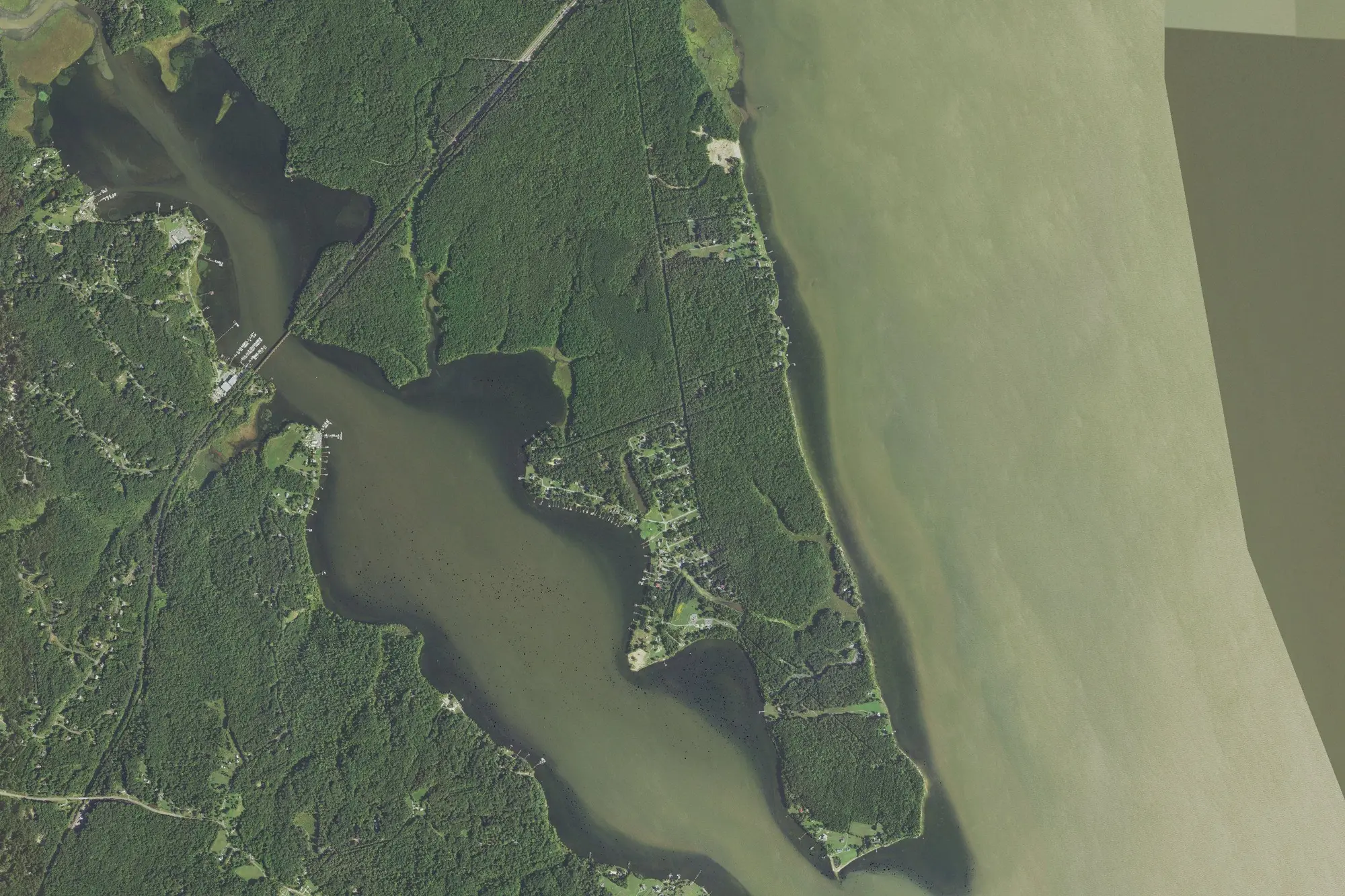 Aerial view of Widewater State Park