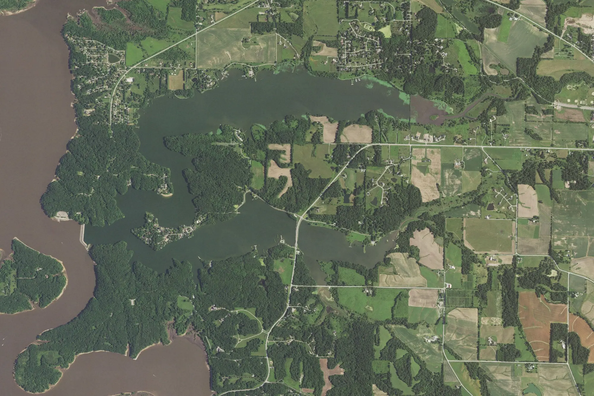 Aerial view of Lake Macbride State Park