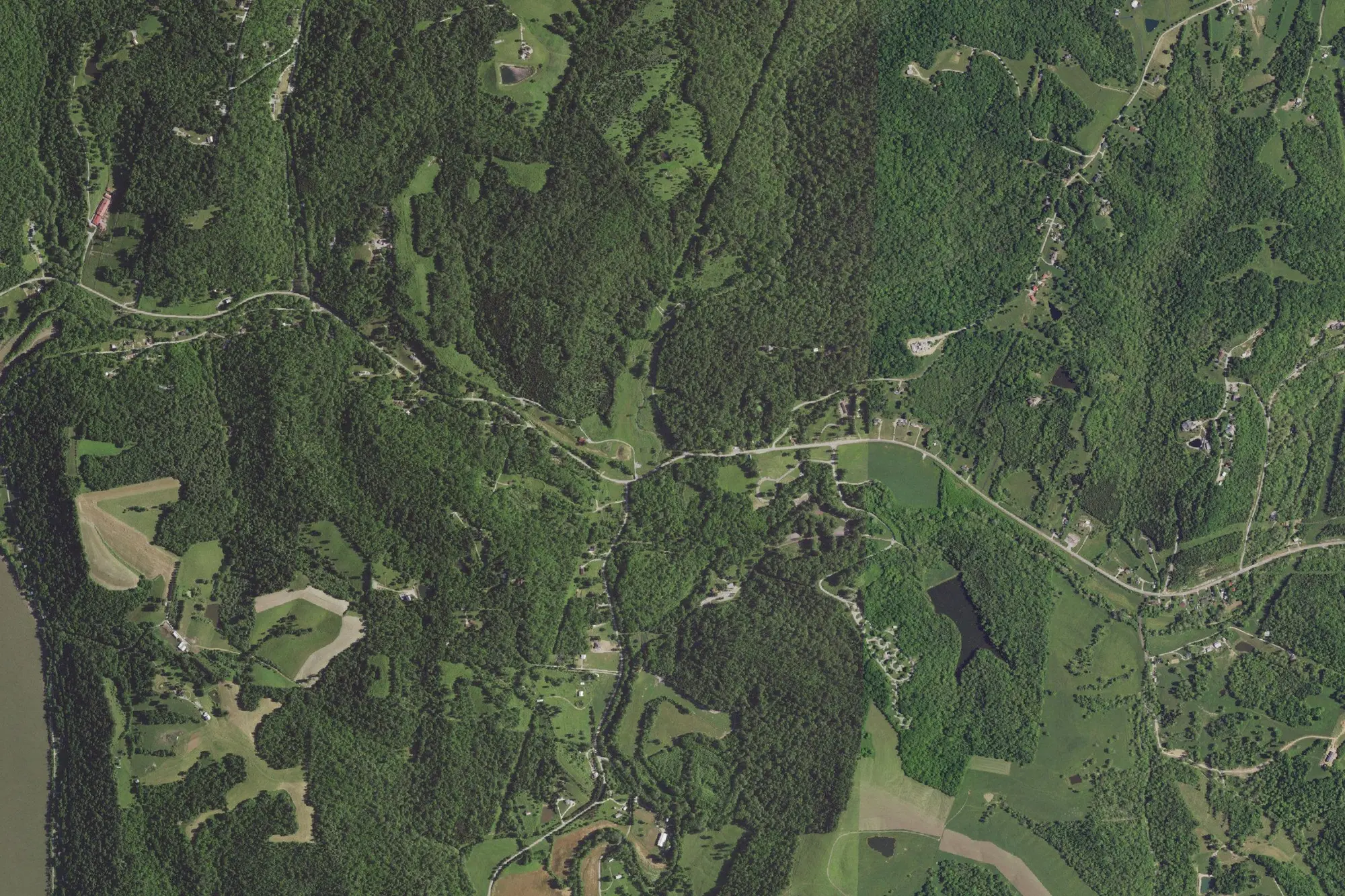 Aerial view of Big Bone Lick State Historic Site