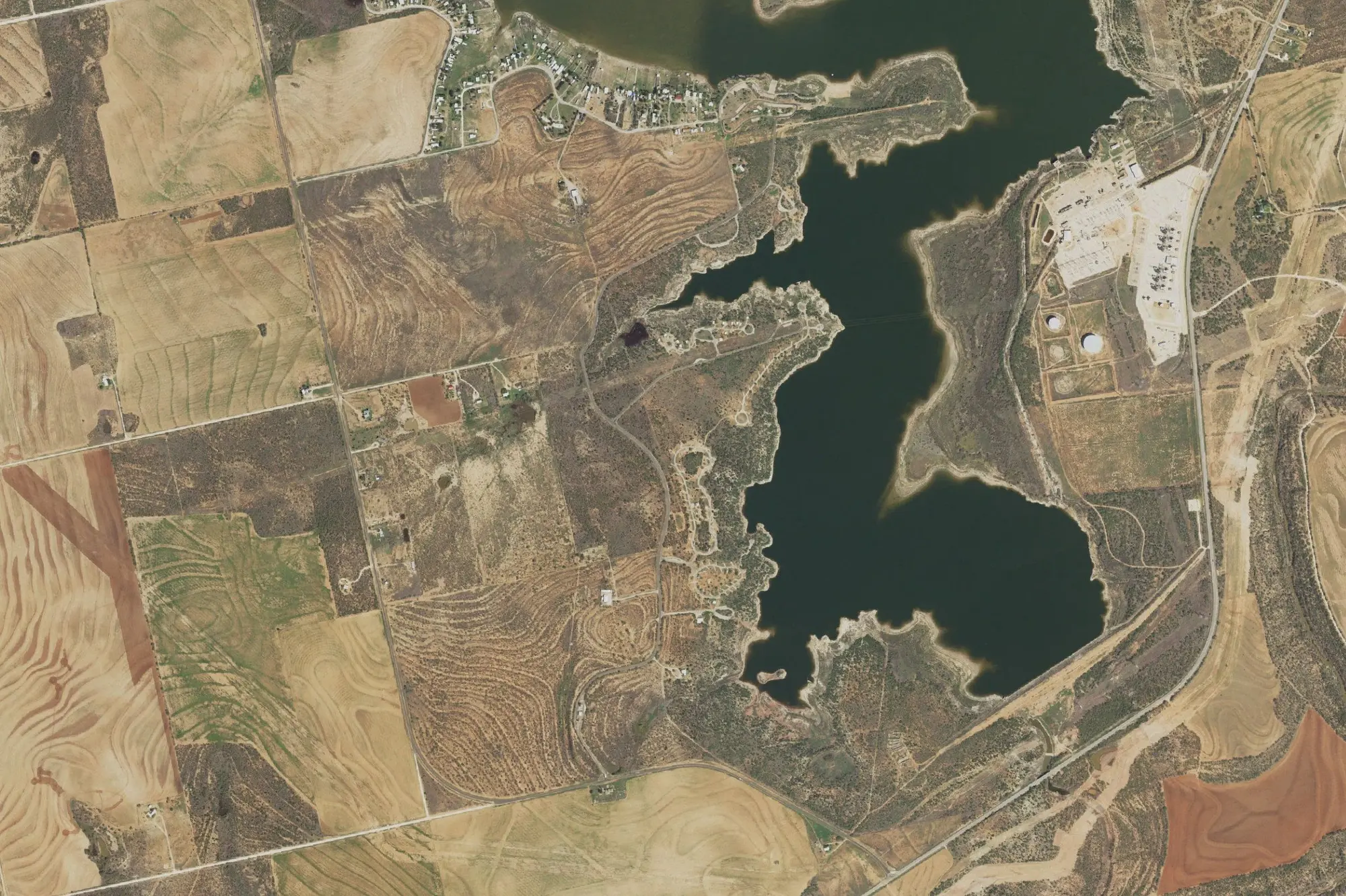 Aerial view of Lake Colorado City State Park