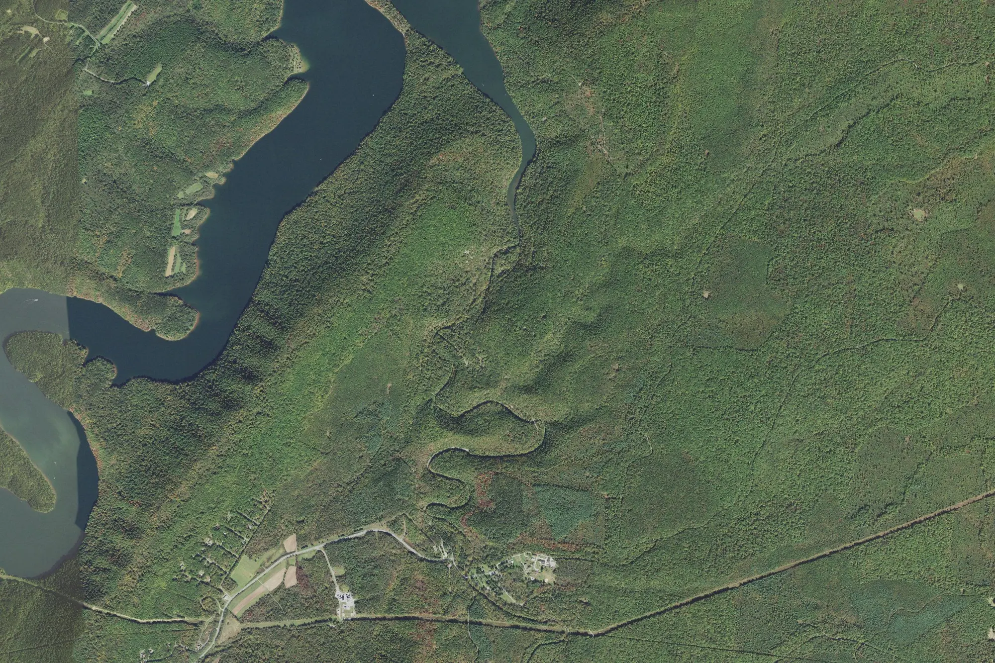 Aerial view of Trough Creek State Park