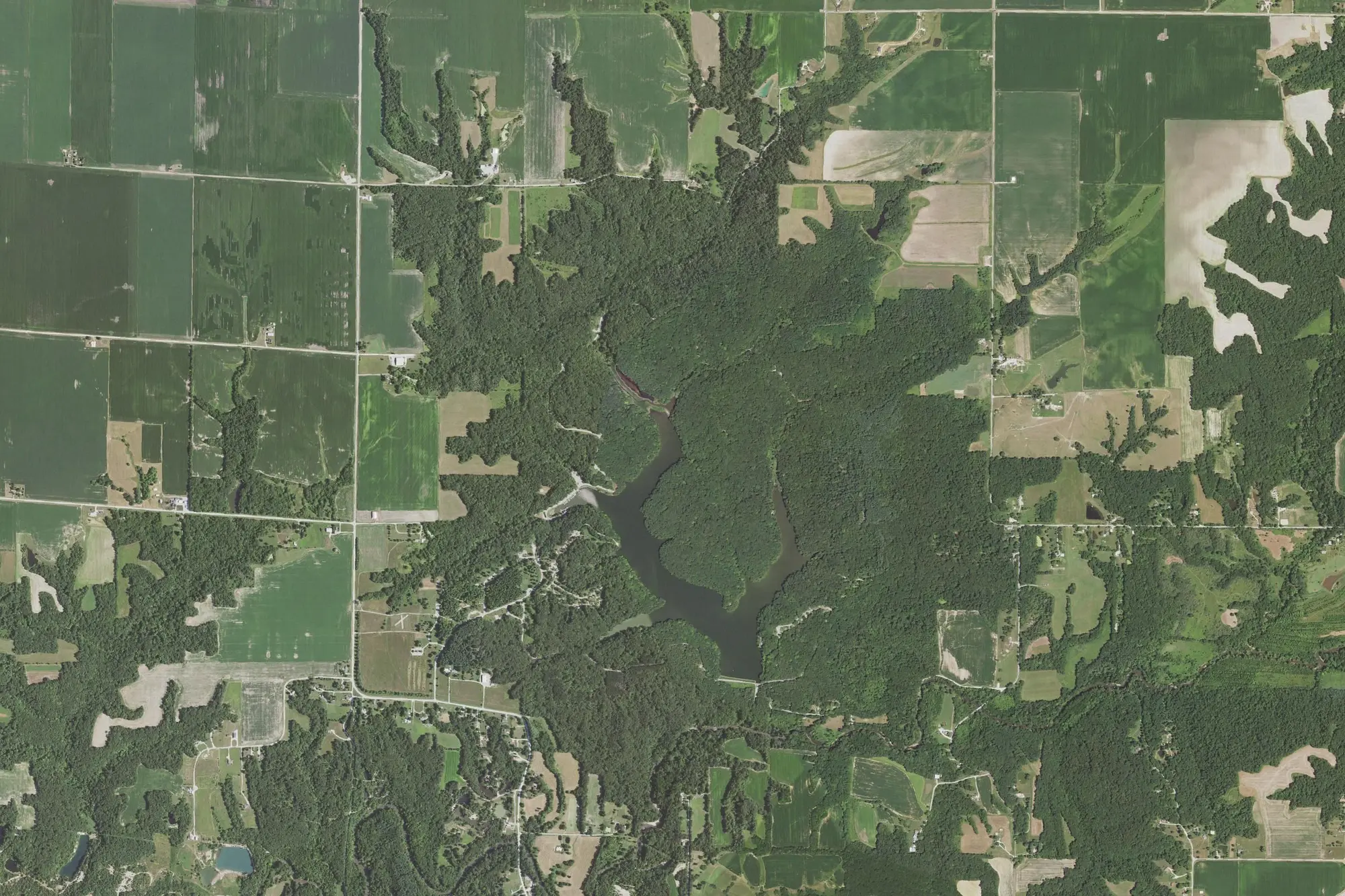 Aerial view of Argyle Lake State Park