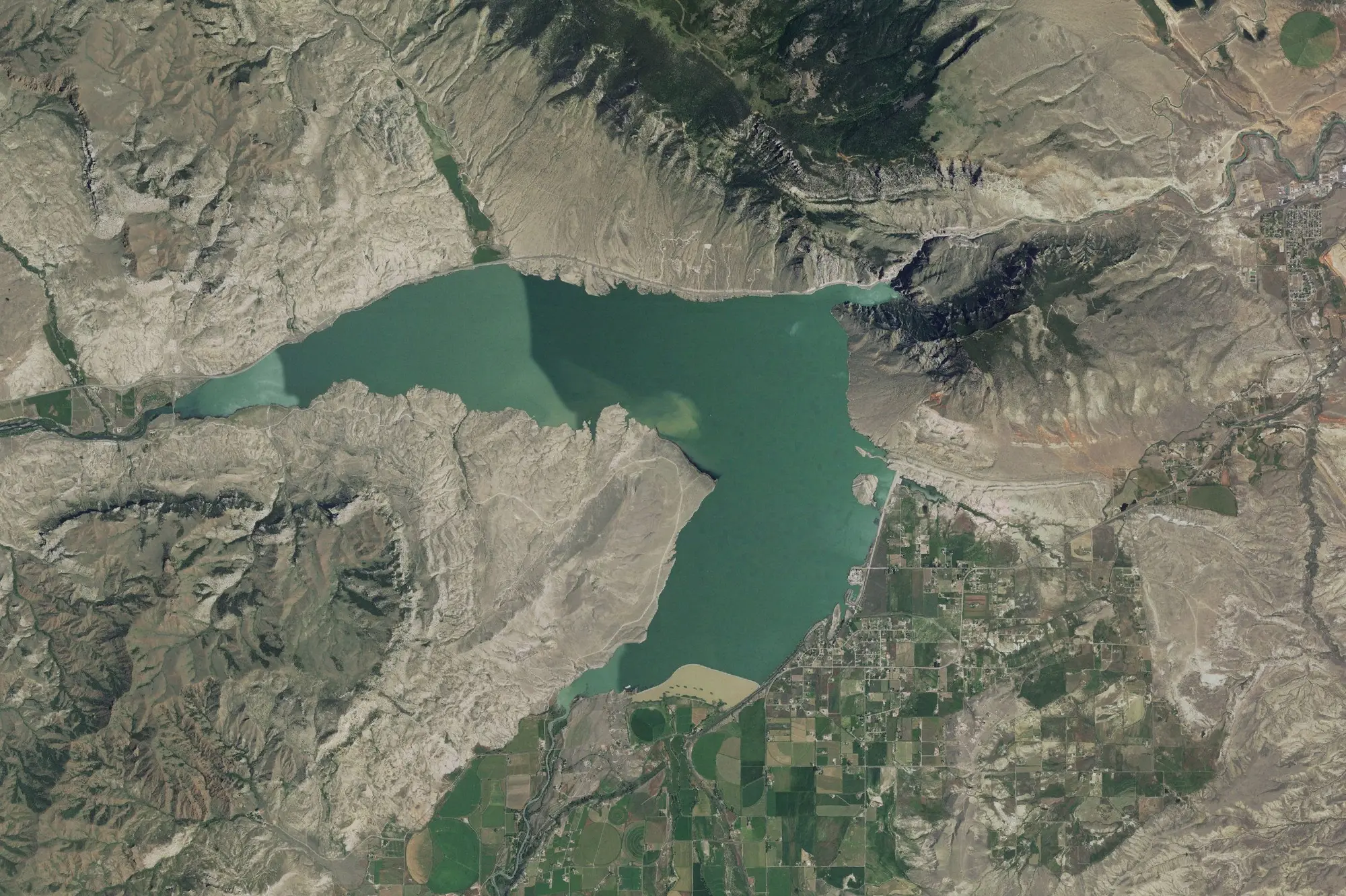 Aerial view of Buffalo Bill Reservoir State Park