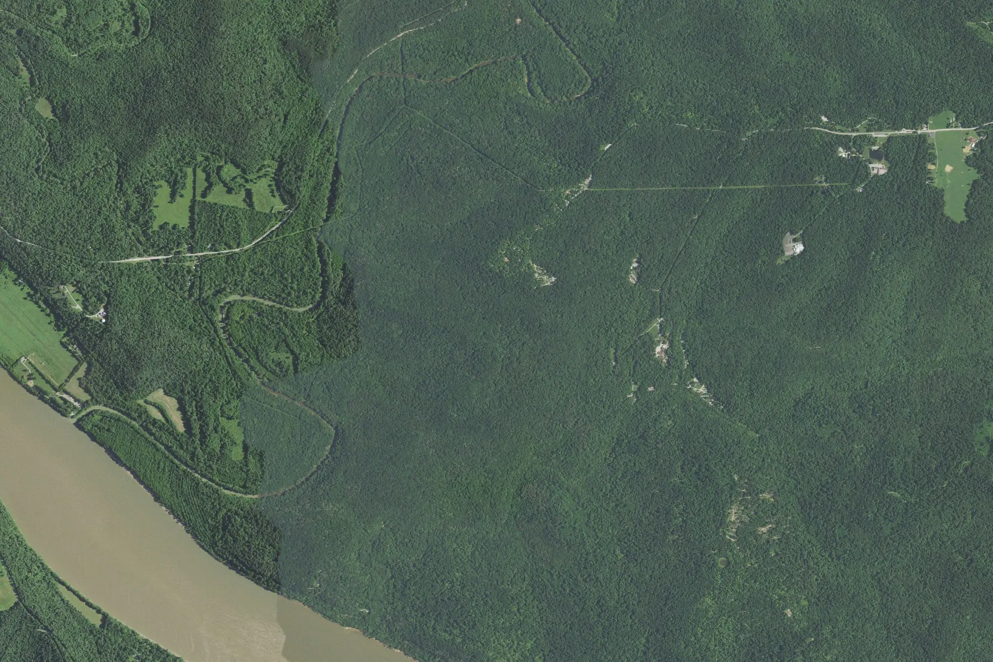 Aerial view of O'bannon Woods State Park