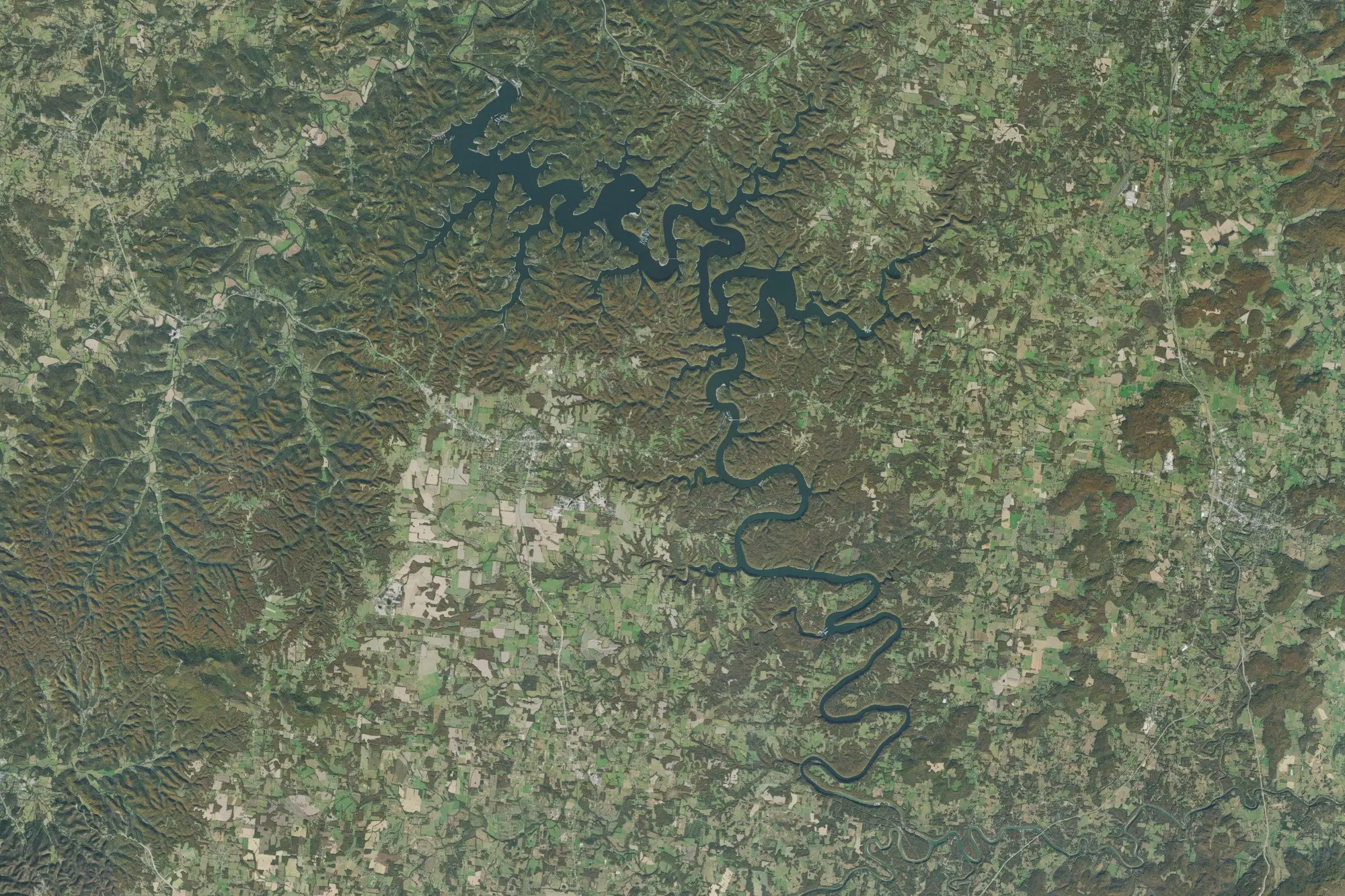 Aerial view of Center Hill Recreation Area