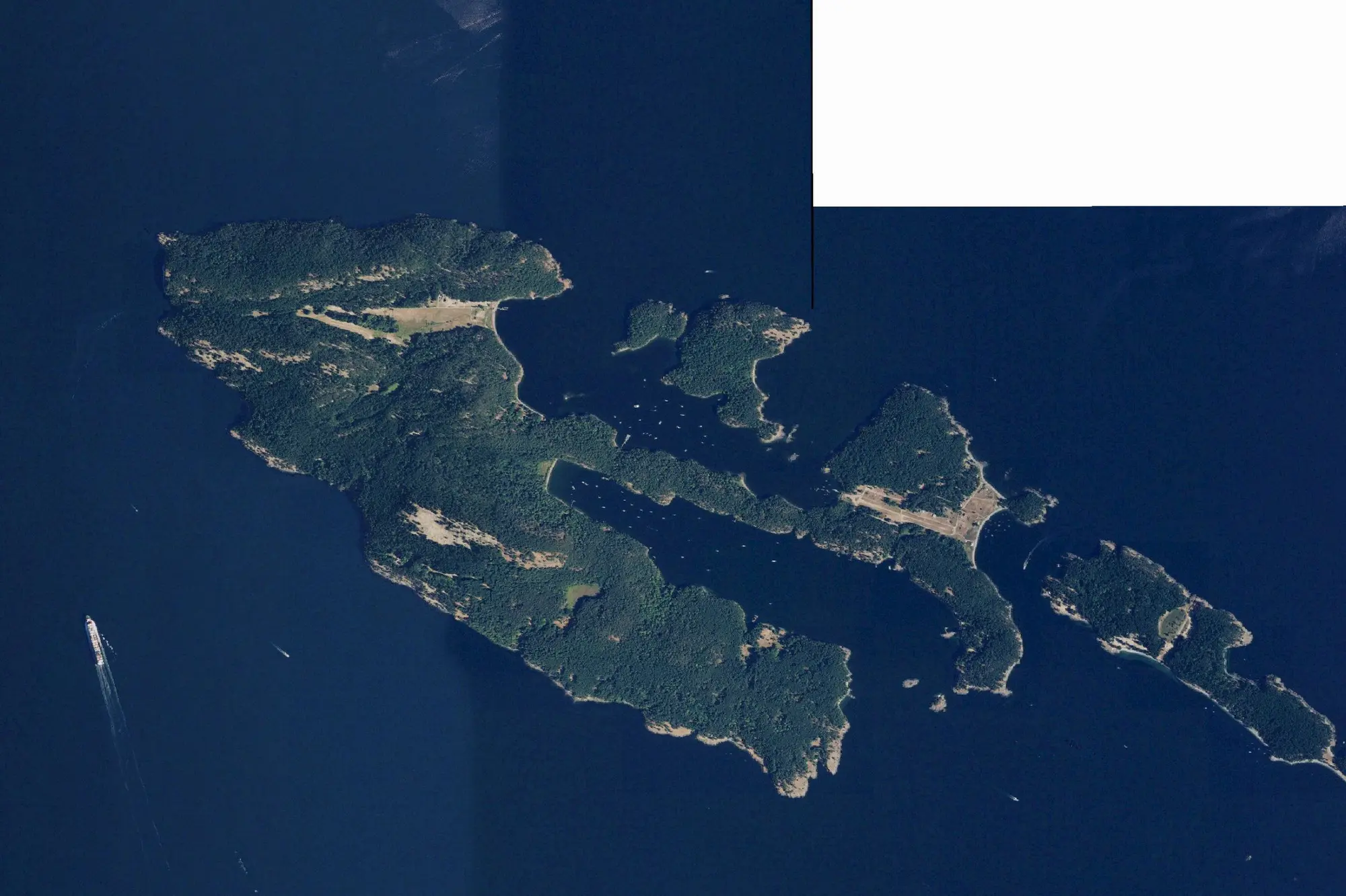 Aerial view of Stuart Island