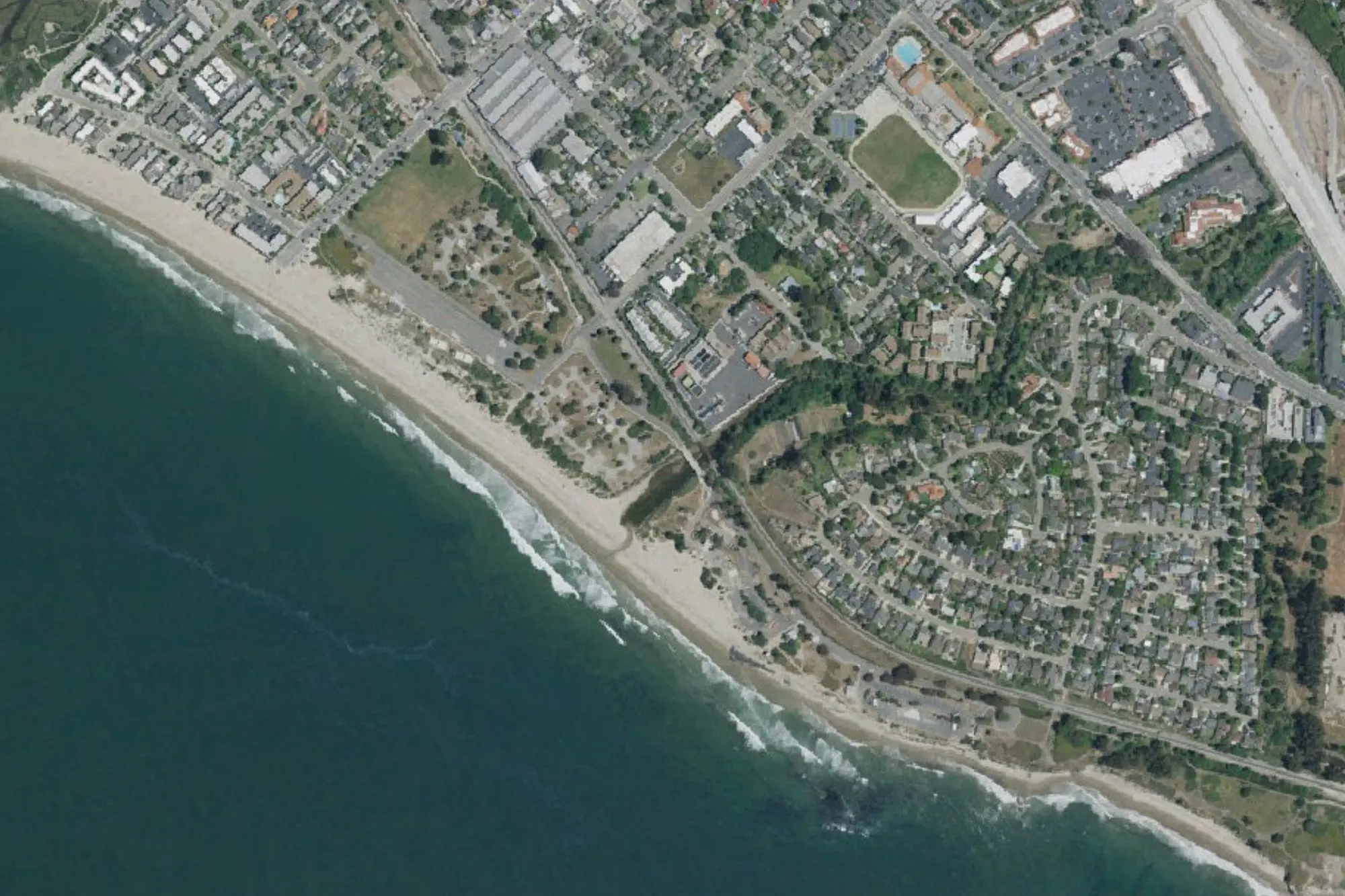 Aerial view of Carpinteria State Beach