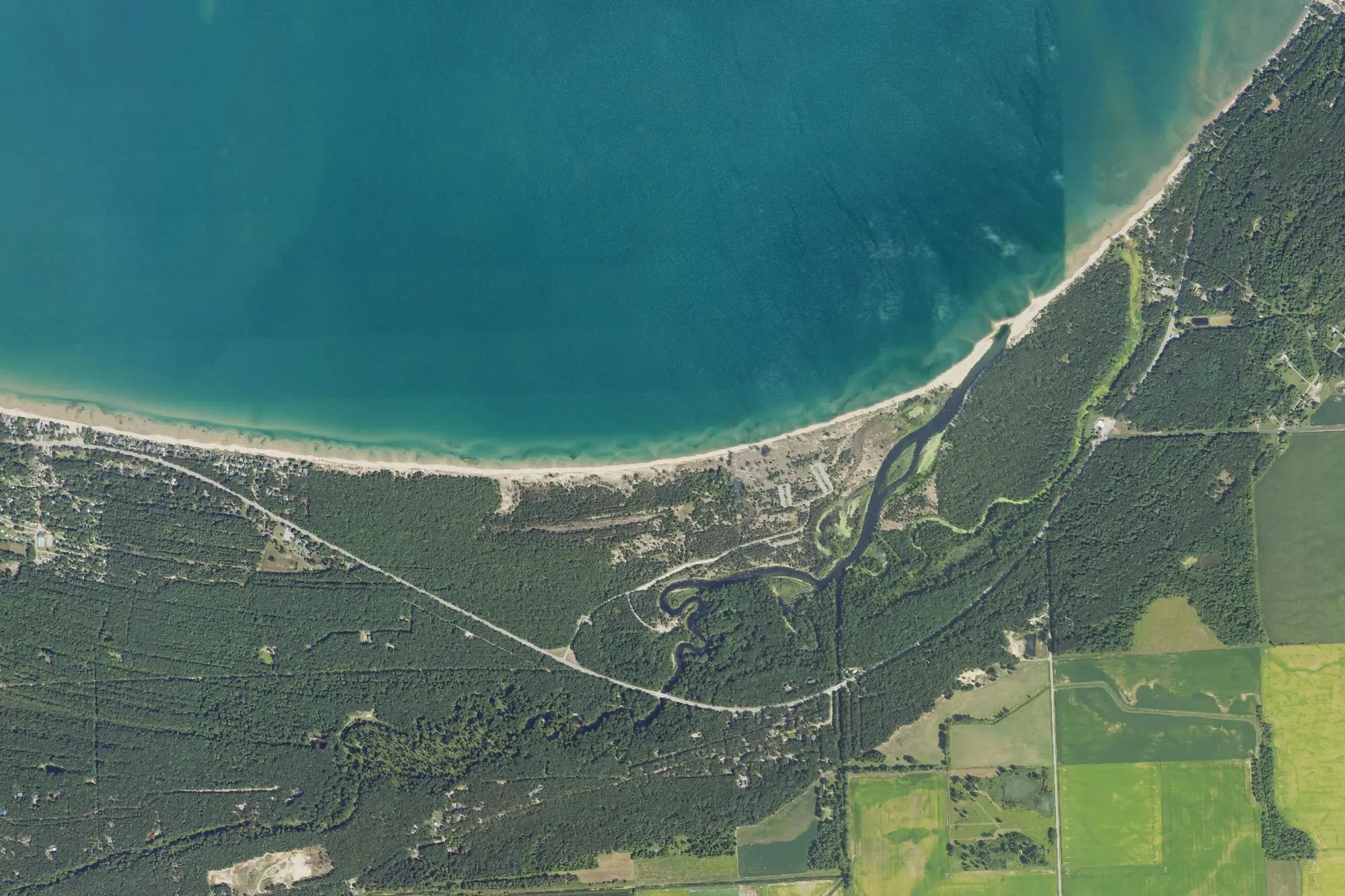Aerial view of Port Crescent State Park