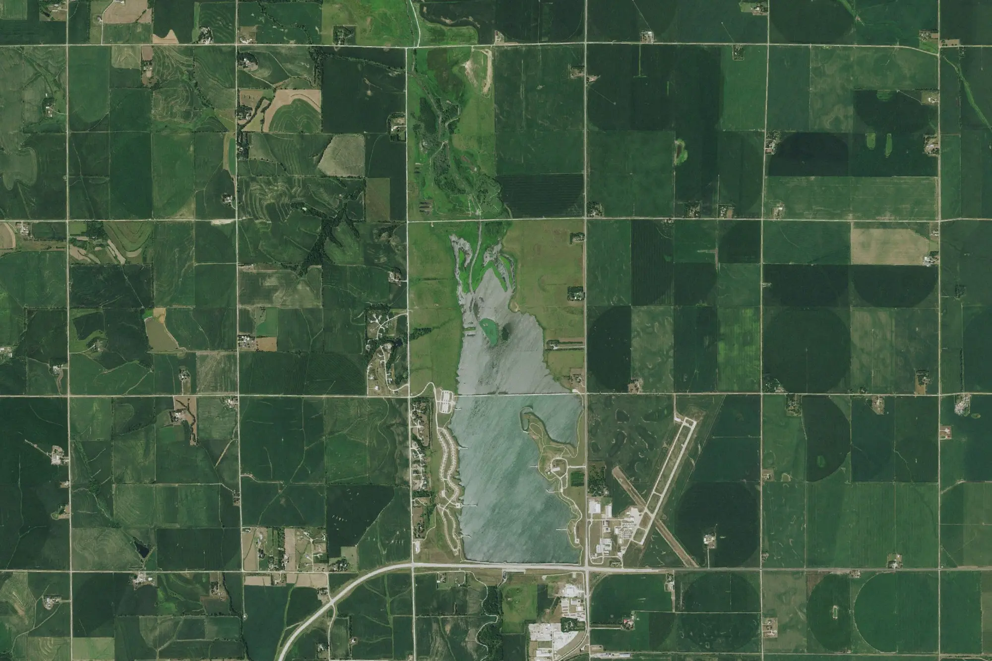 Aerial view of Lake Wanahoo State Recreation Area