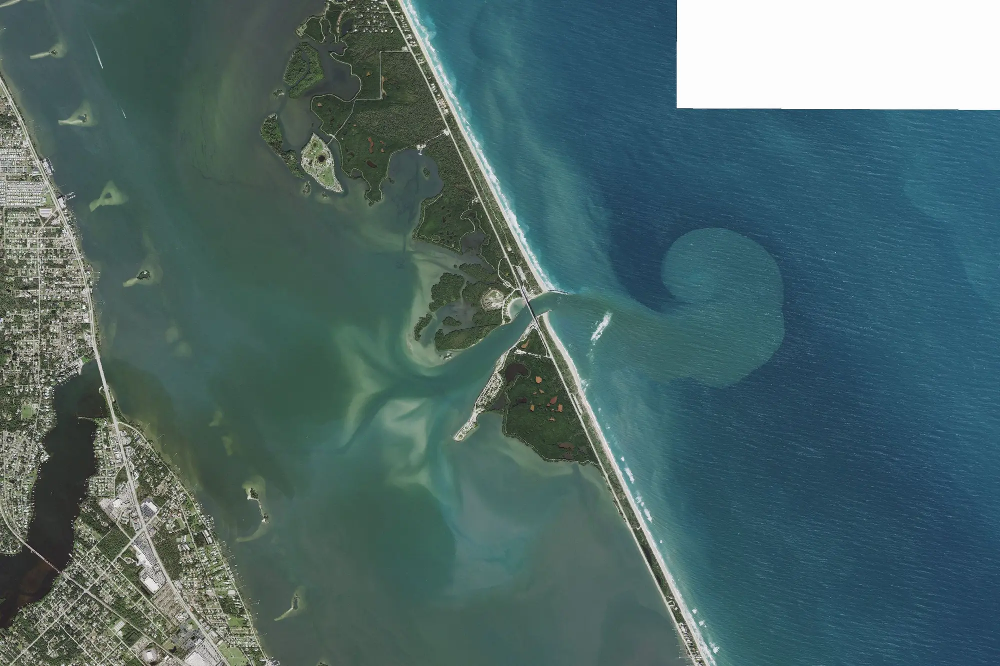 Aerial view of Sebastian Inlet State Park