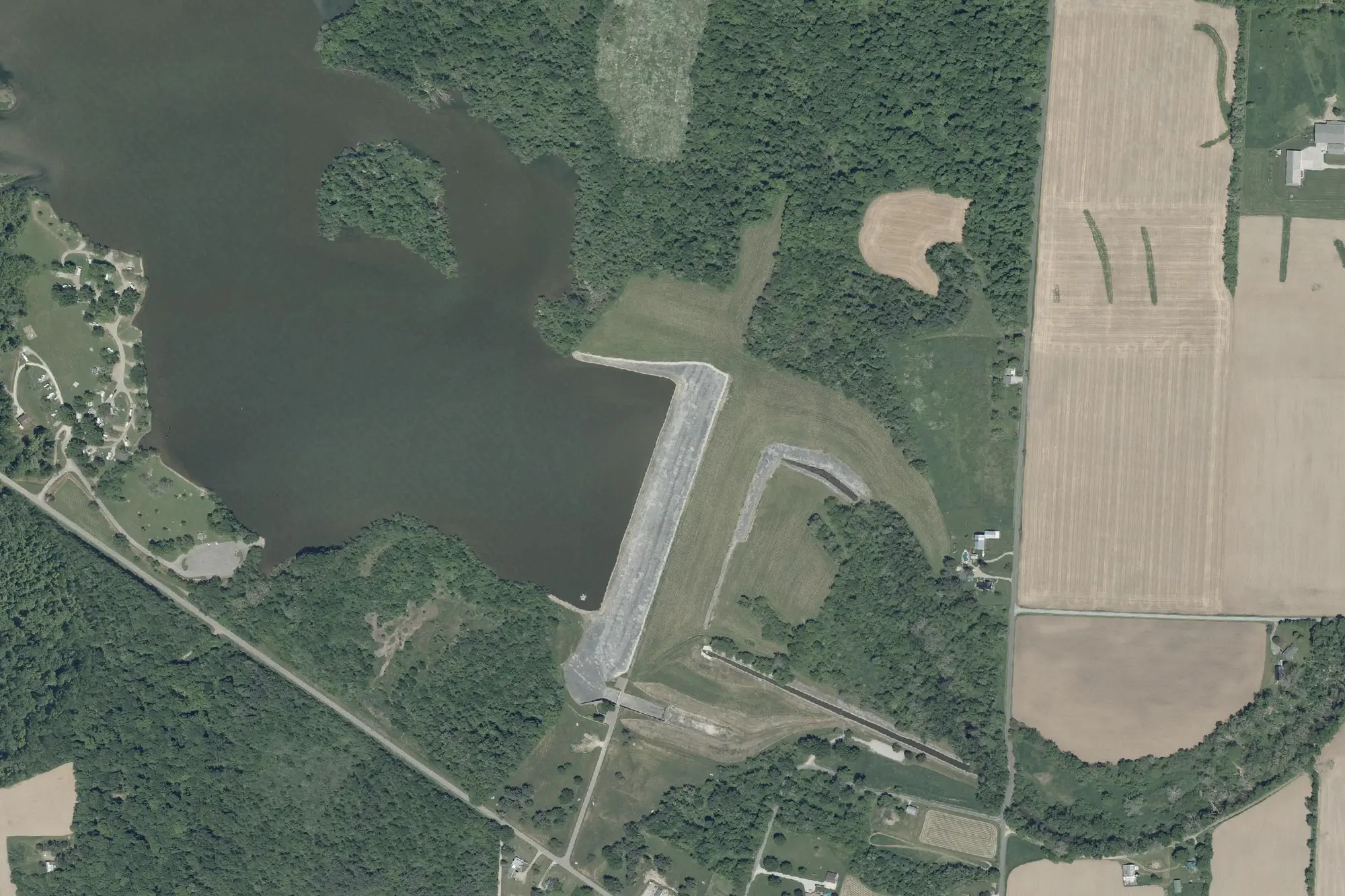Aerial view of North Branch Kokosing Rv Recreation Area