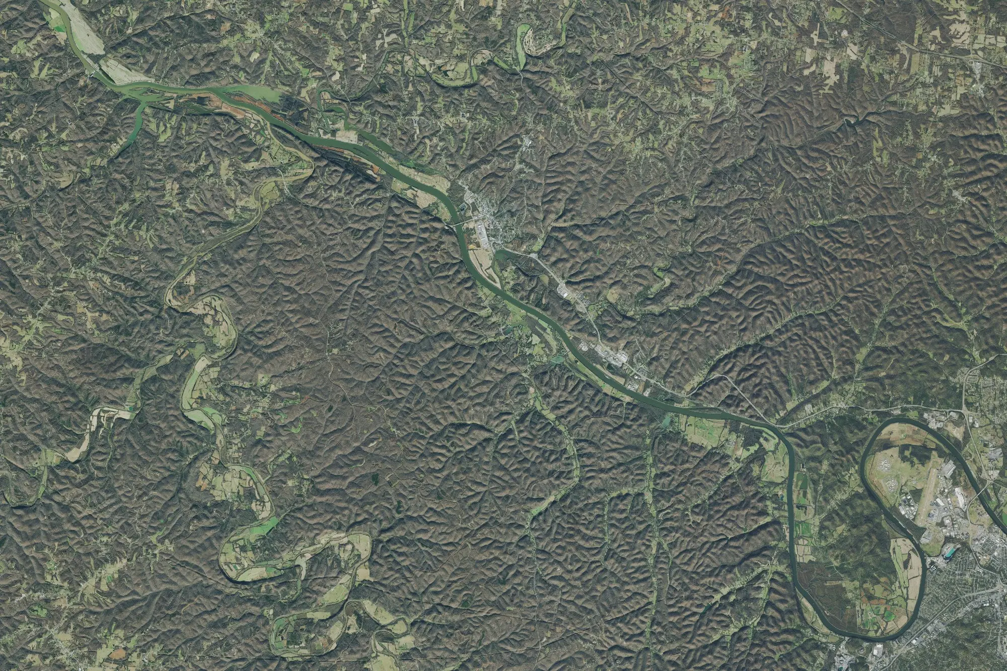 Aerial view of Cheatham Lock And Dam Recreation Area