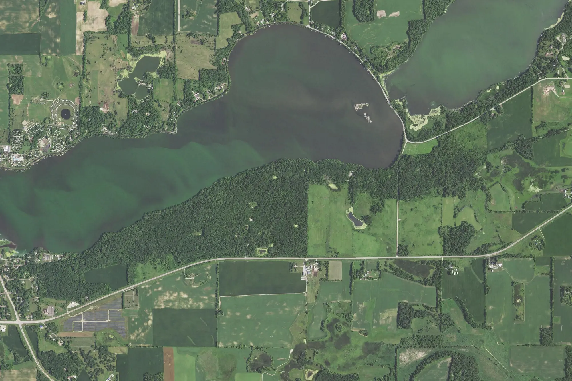 Aerial view of Sakatah Lake State Park