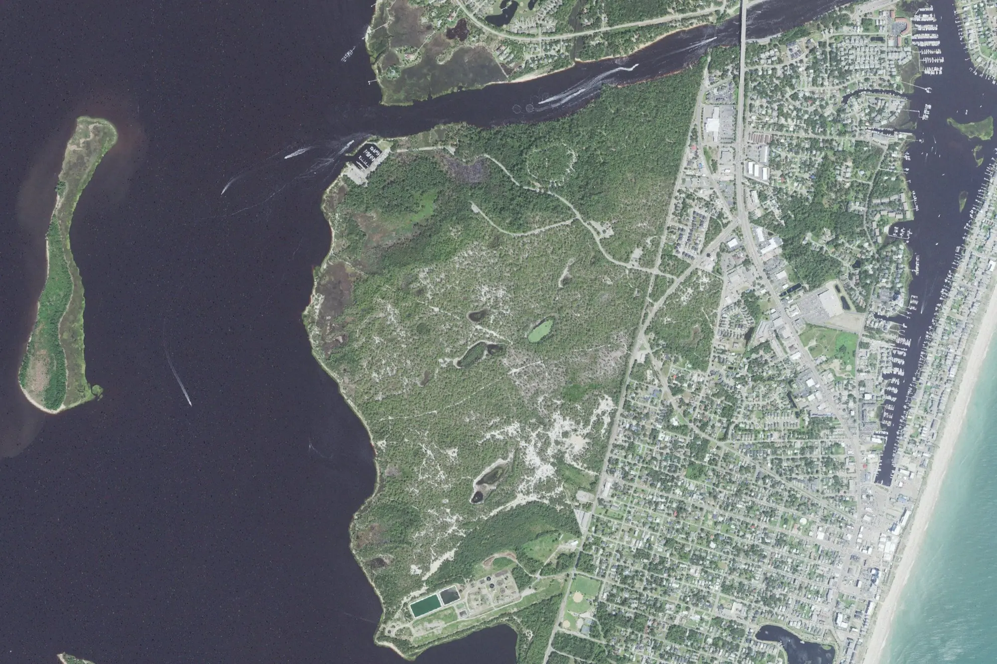 Aerial view of Carolina Beach State Park