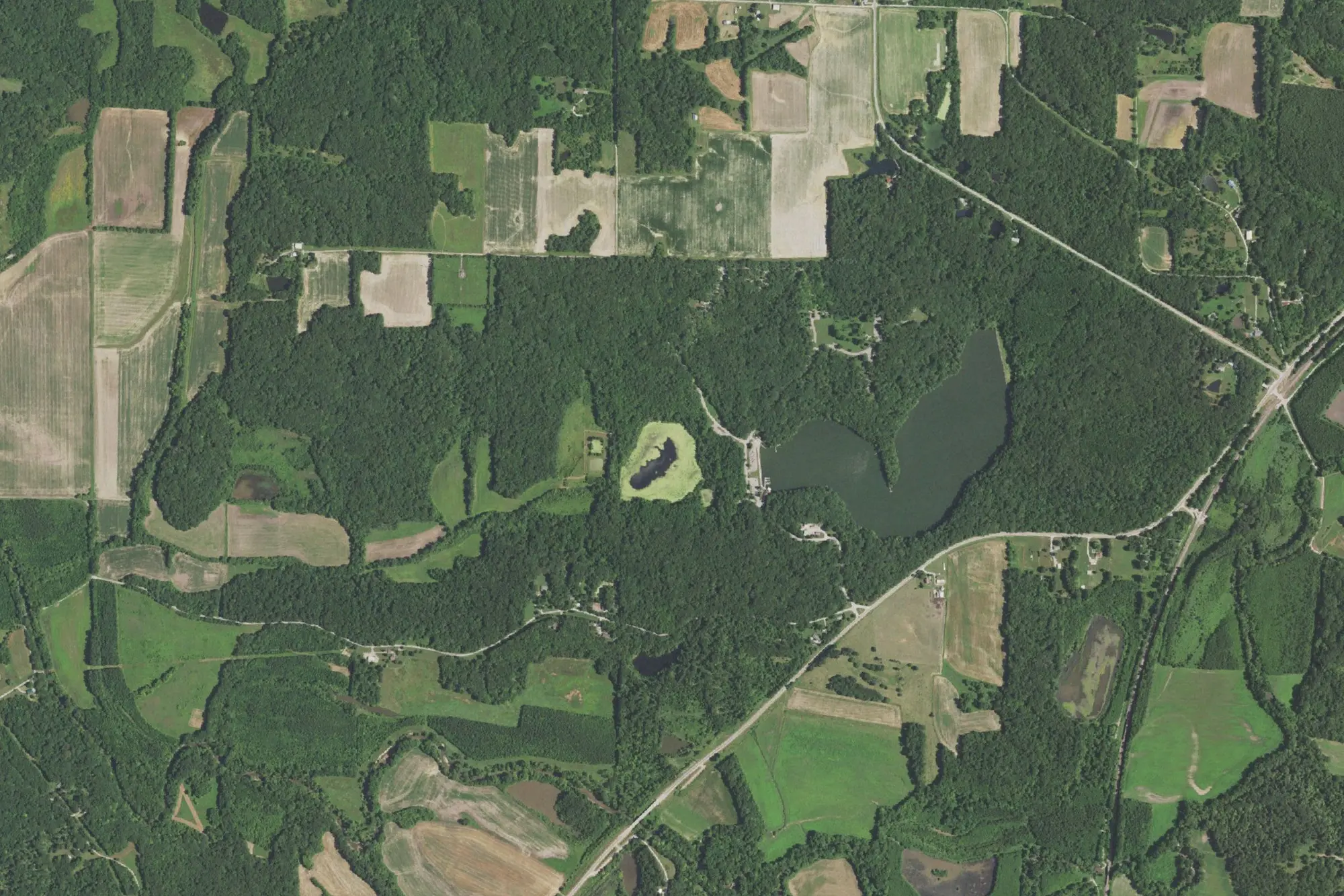 Aerial view of Beaver Dam State Park