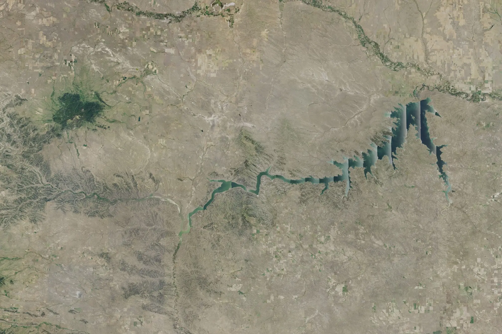 Aerial view of Fort Peck Recreation Area