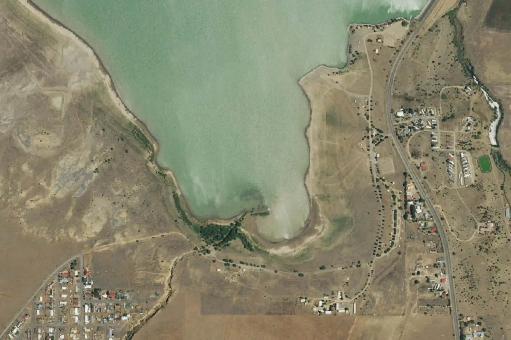 Aerial view of Storrie Lake State Park