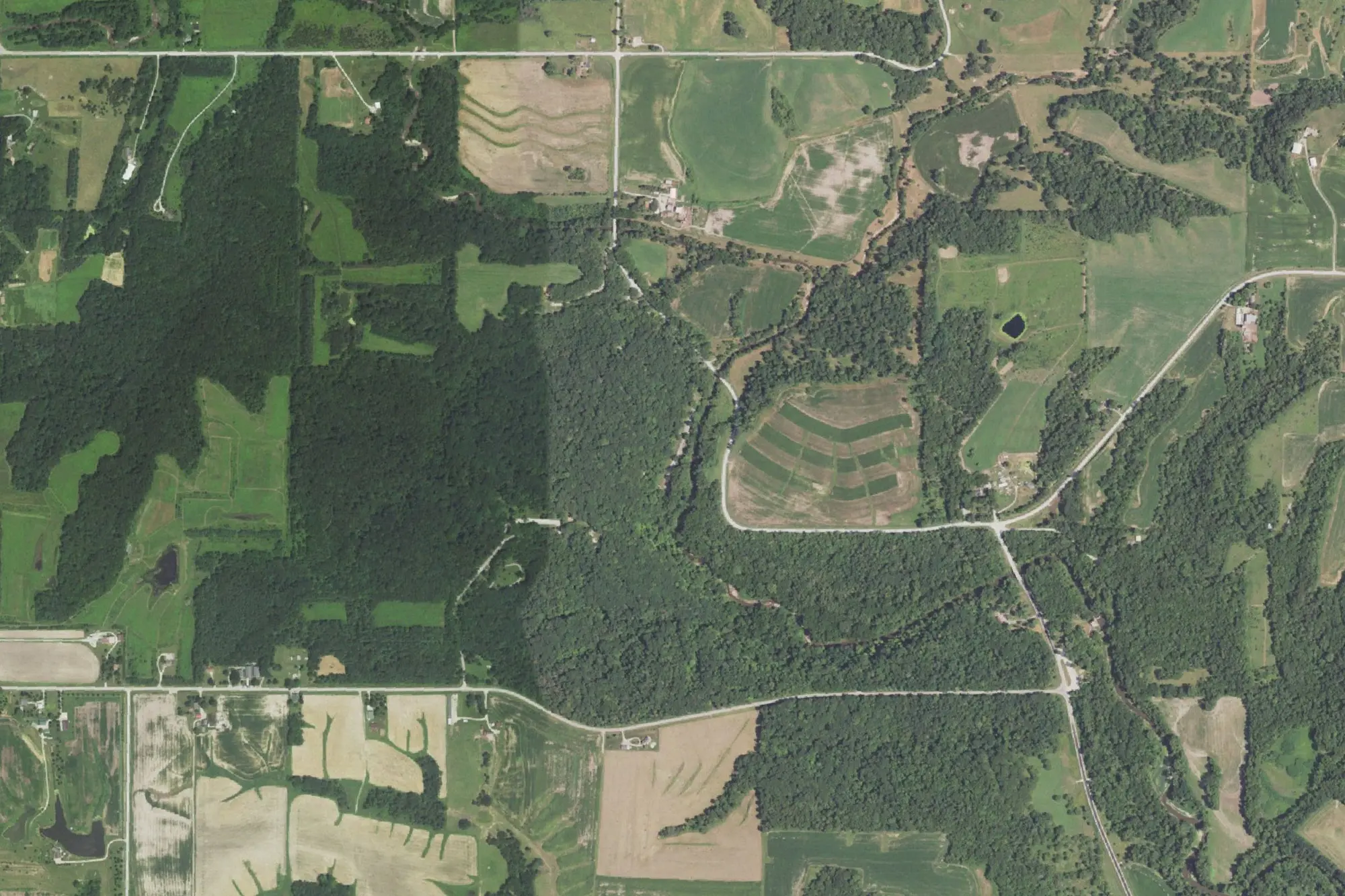 Aerial view of Wildcat Den State Park