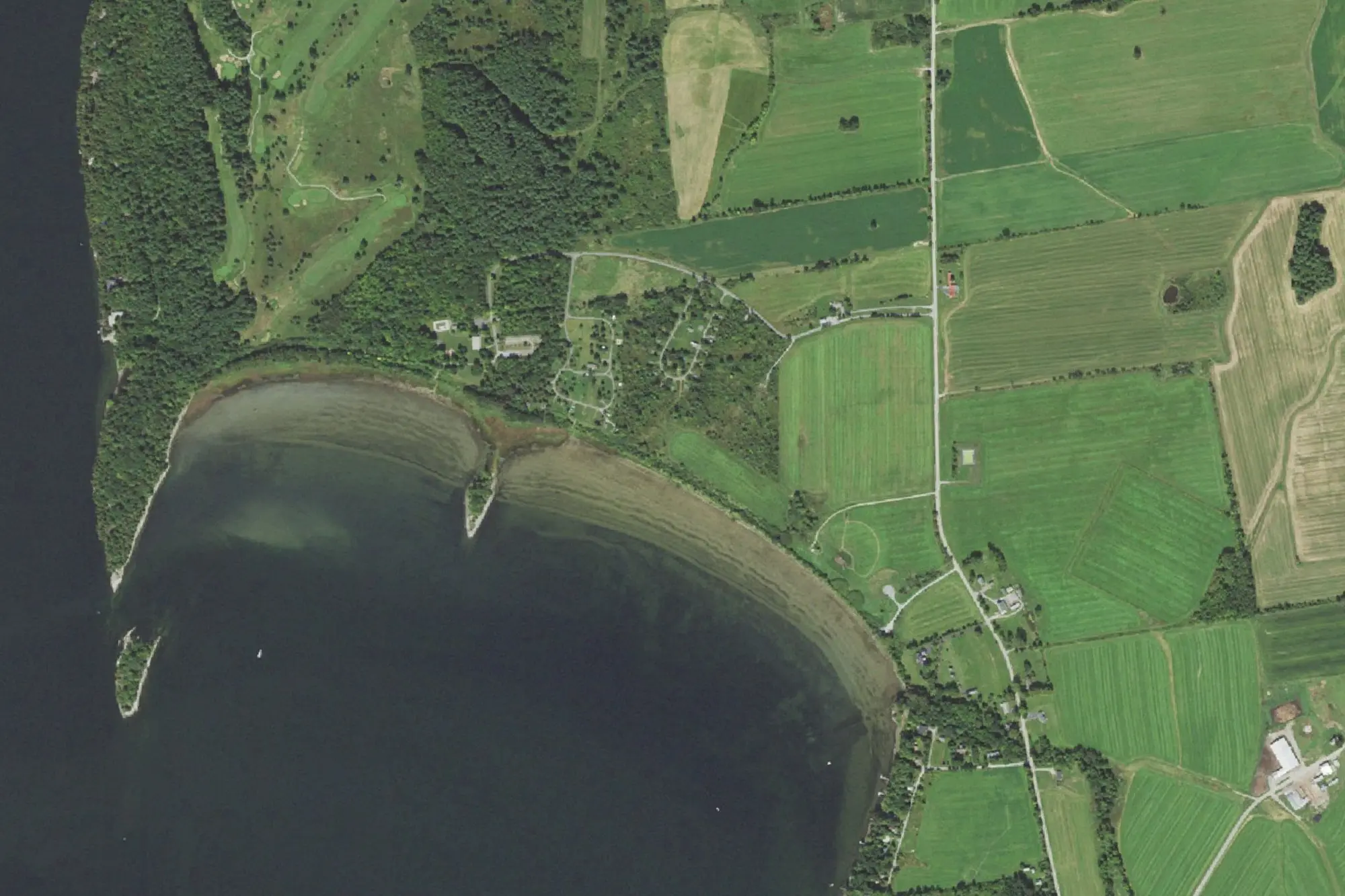 Aerial view of Button Bay State Park