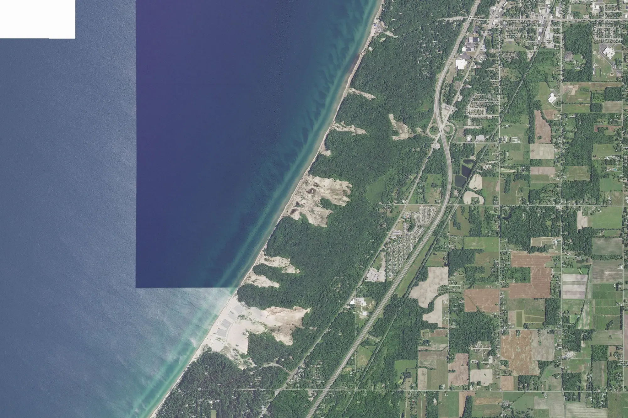 Aerial view of Warren Dunes State Park