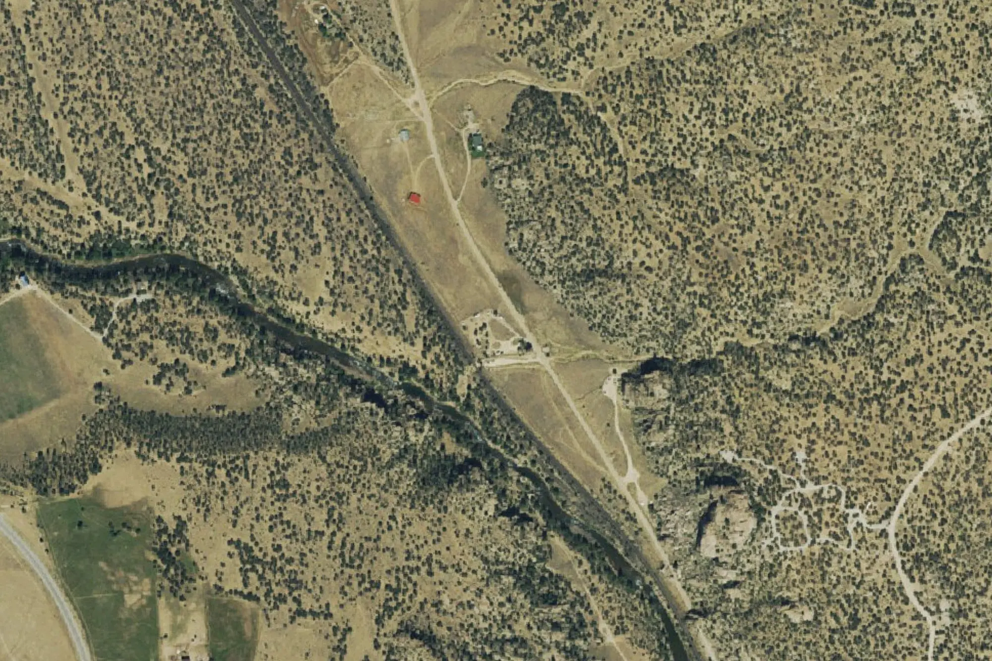 Aerial view of Arkansas Headwaters Recreation Area - Elephant Rock