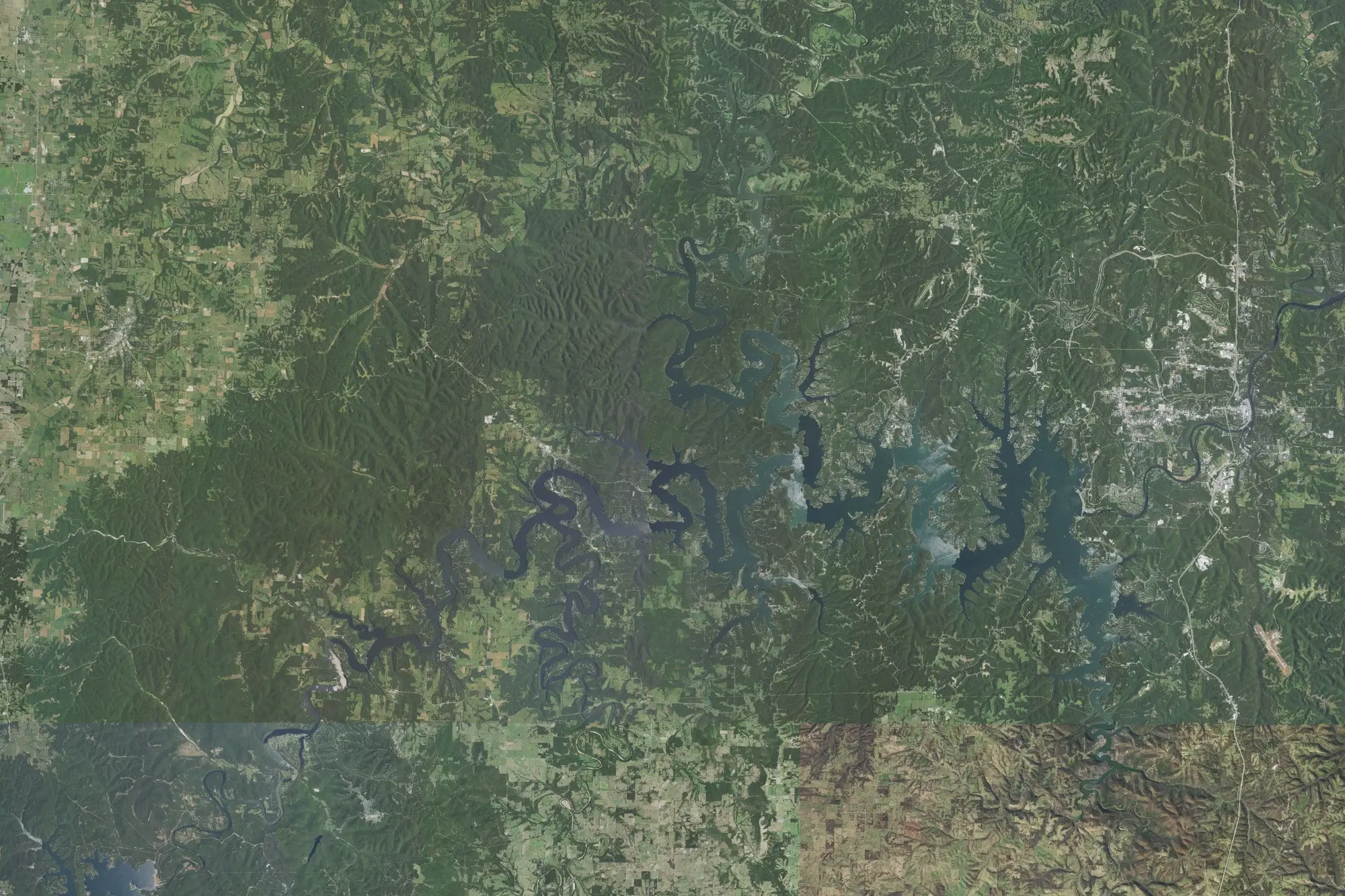 Aerial view of Table Rock Recreation Area