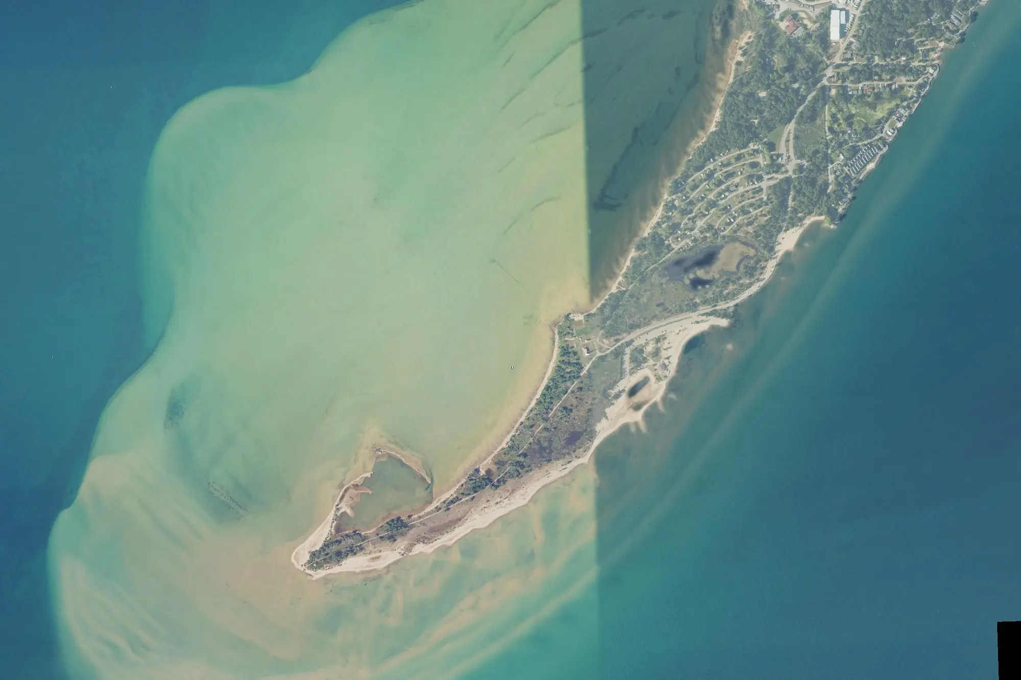 Aerial view of Tawas Point State Park